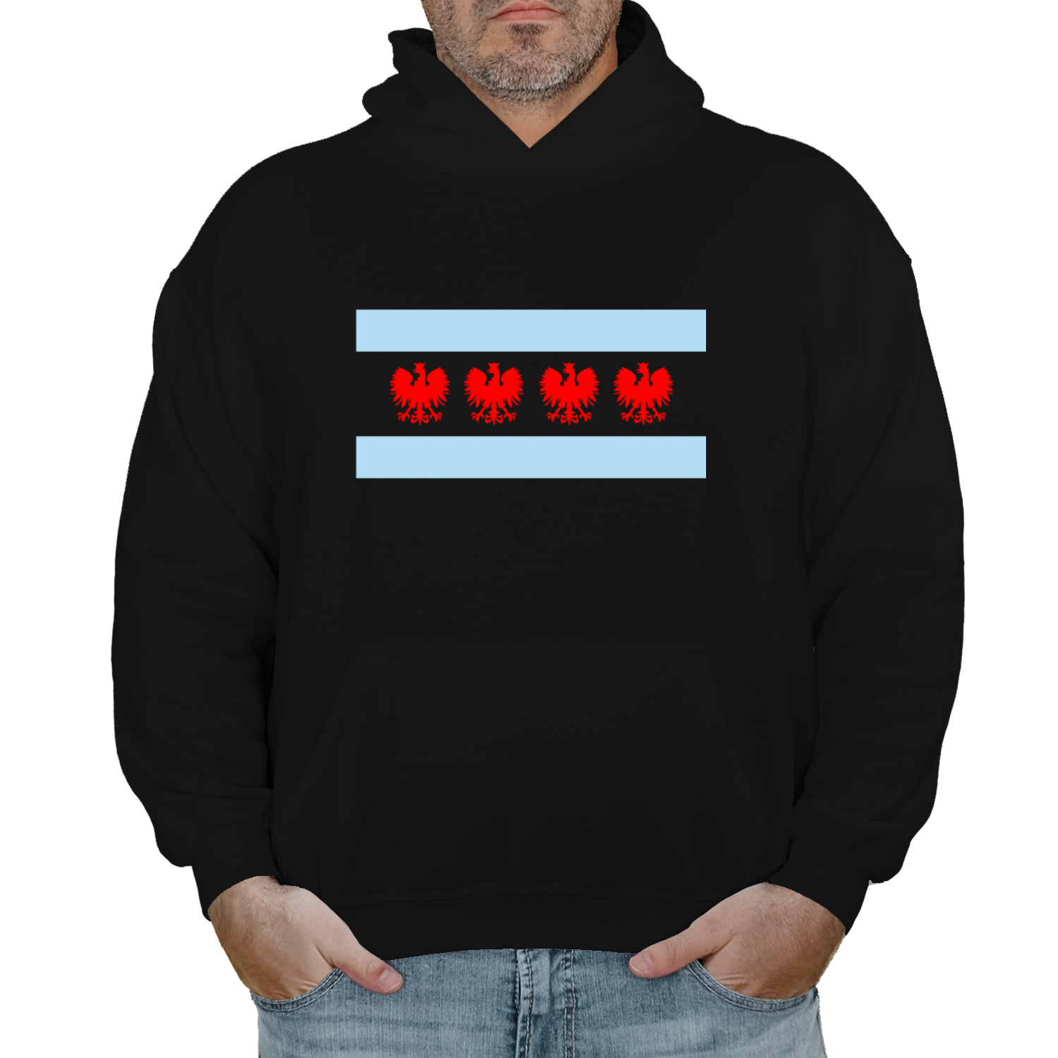 Chicago Flag Four Eagle Hoodie