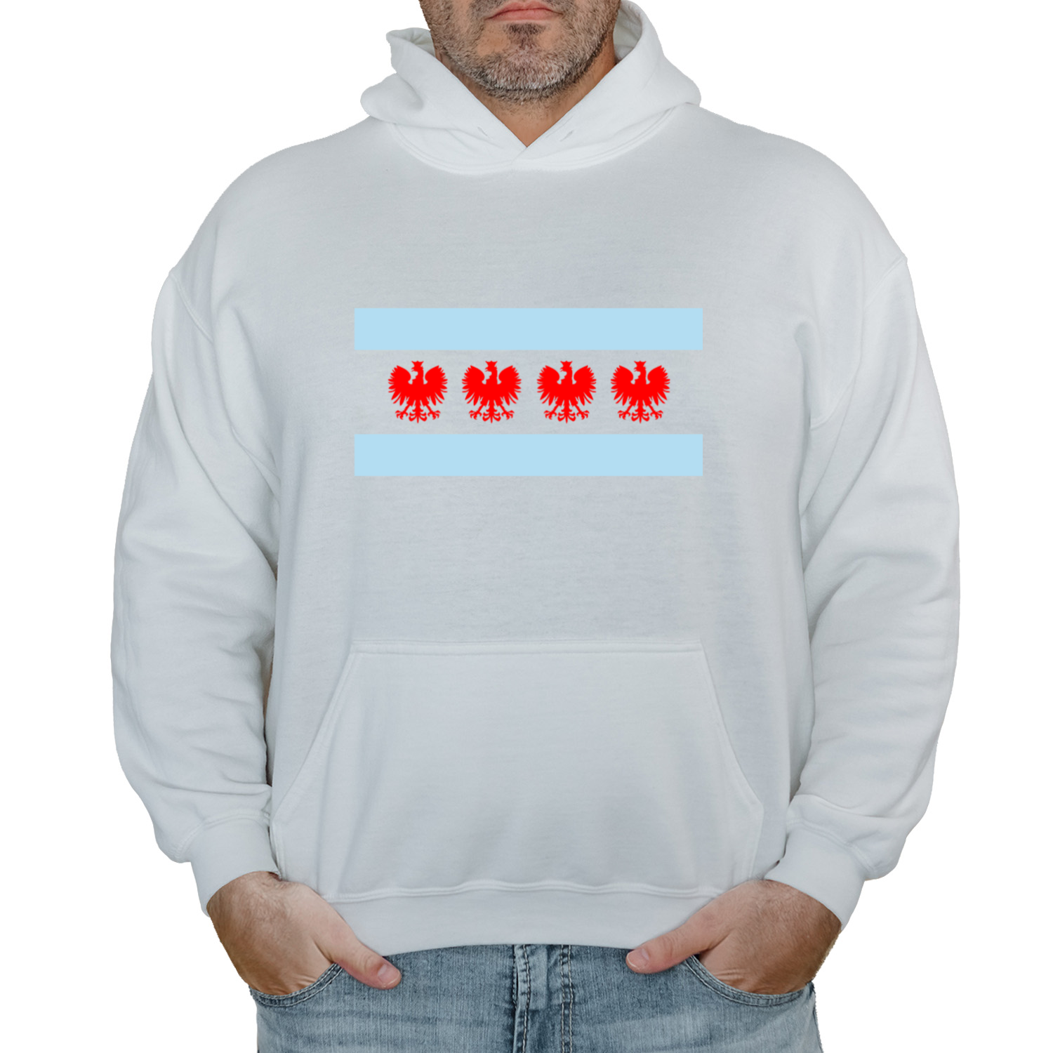 Chicago Flag Four Eagle Hoodie