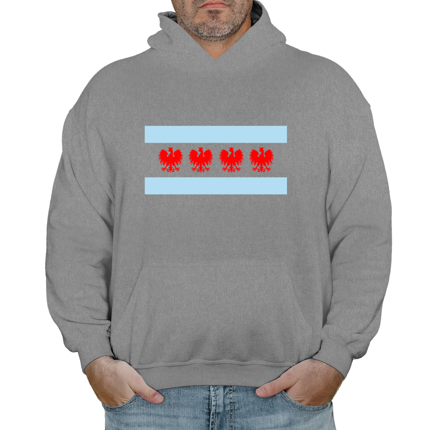 Chicago Flag Four Eagle Hoodie