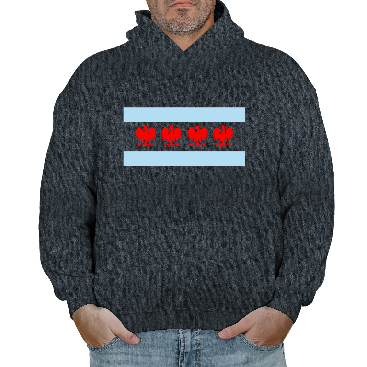 Chicago Flag Four Eagle Hoodie