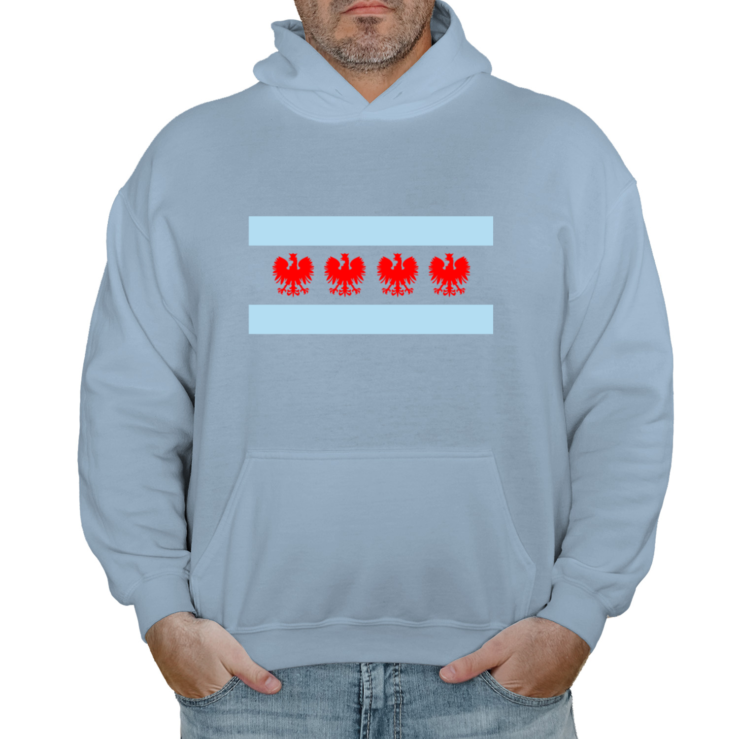 Chicago Flag Four Eagle Hoodie