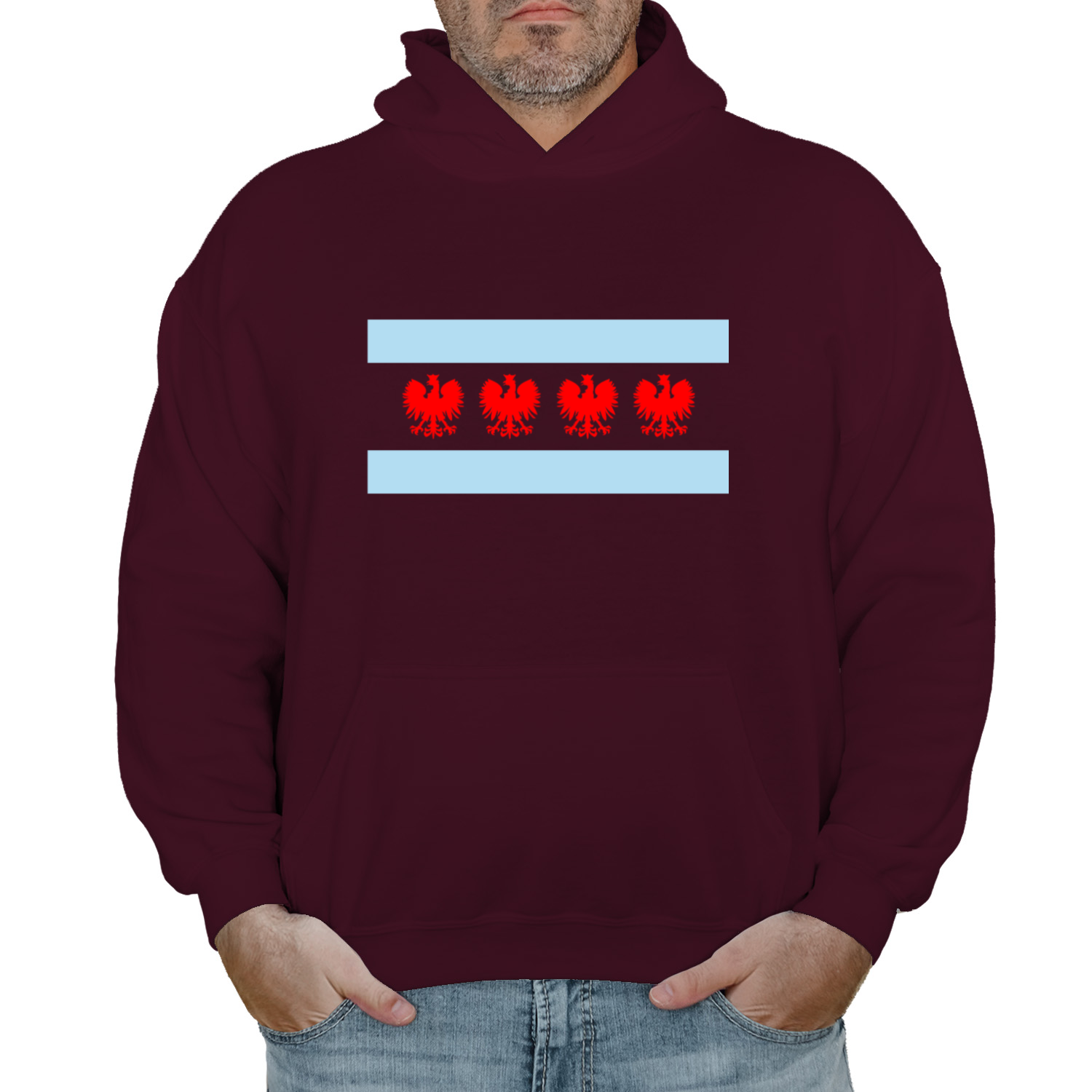 Chicago Flag Four Eagle Hoodie
