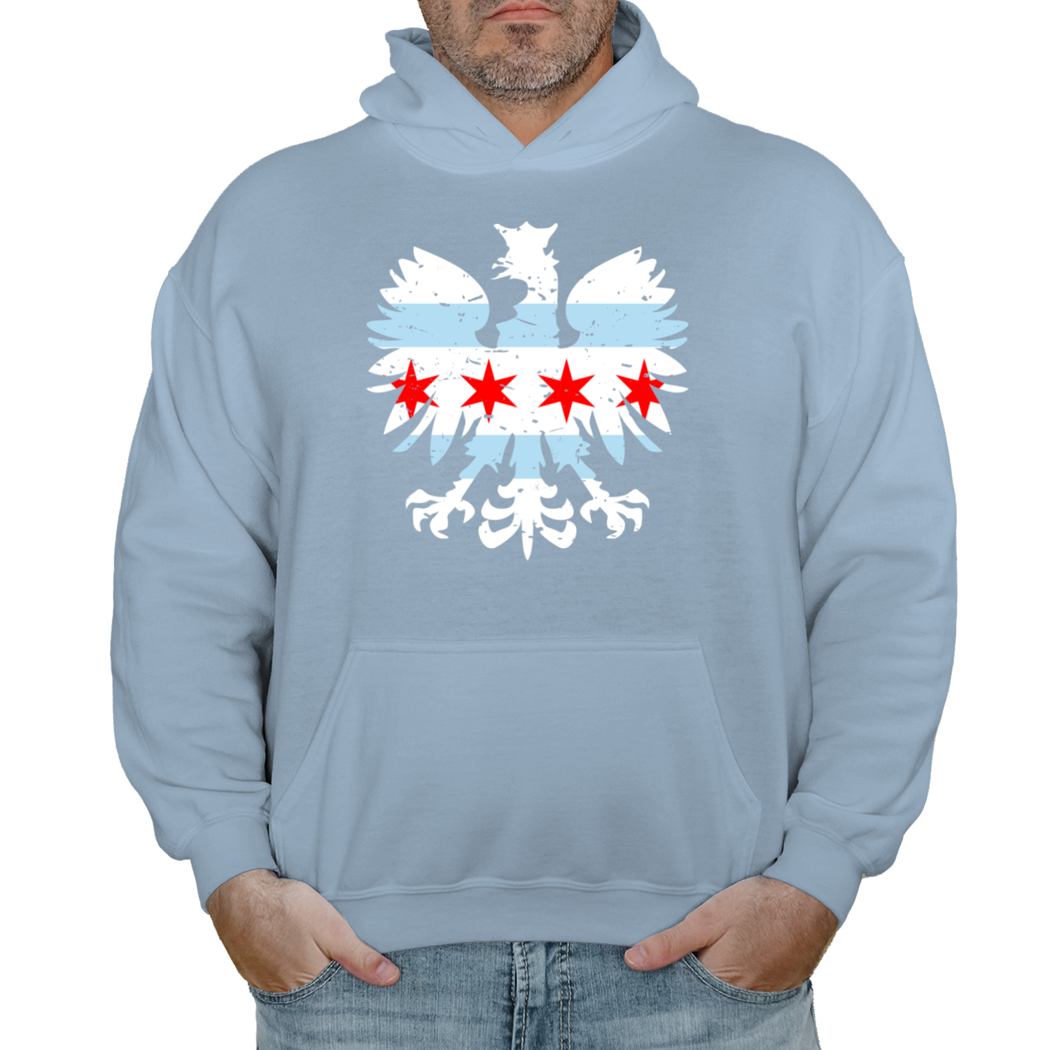 Chicago Flag Eagle Hoodie