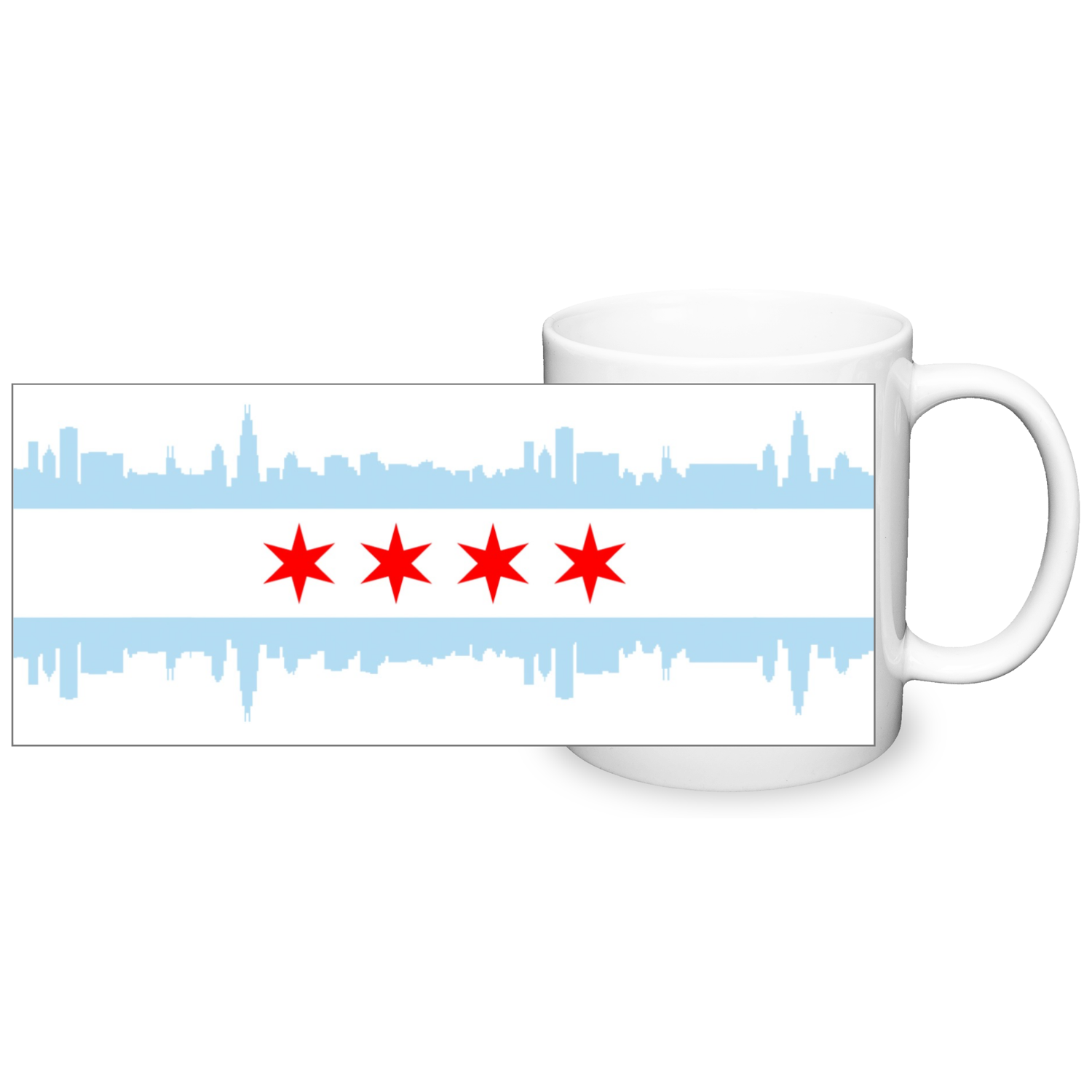 Chicago Skyline Flag 2 tone 11oz Mug