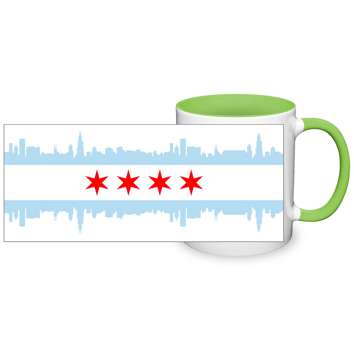 Chicago Skyline Flag 2 tone 11oz Mug