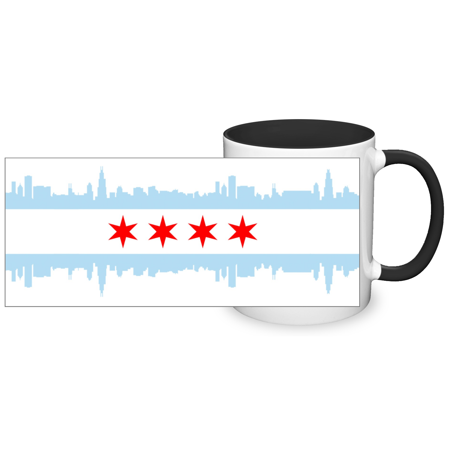 Chicago Skyline Flag 2 tone 11oz Mug
