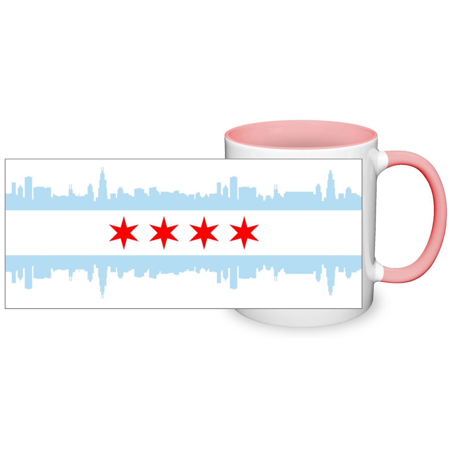 Chicago Skyline Flag 2 tone 11oz Mug