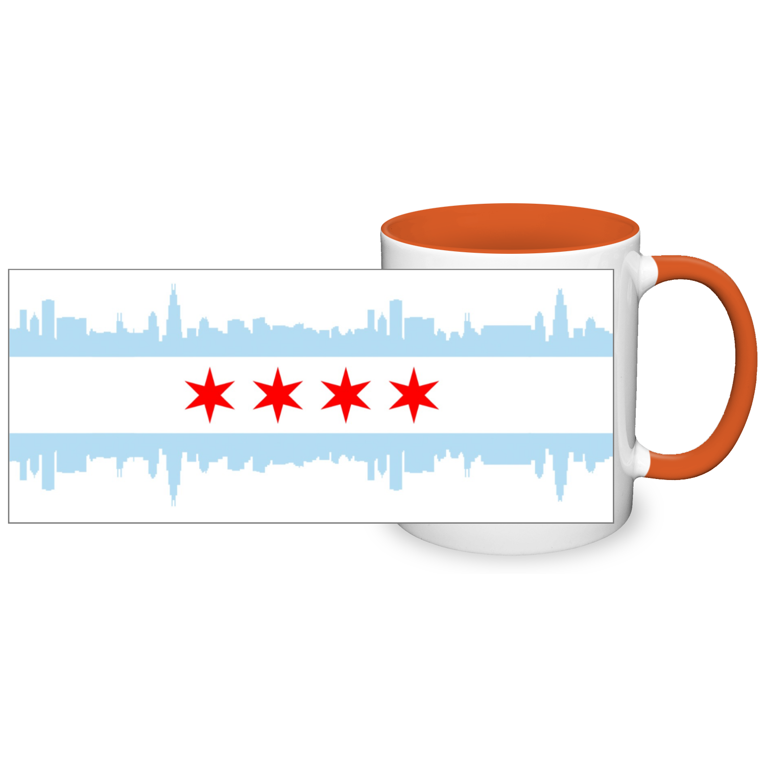 Chicago Skyline Flag 2 tone 11oz Mug