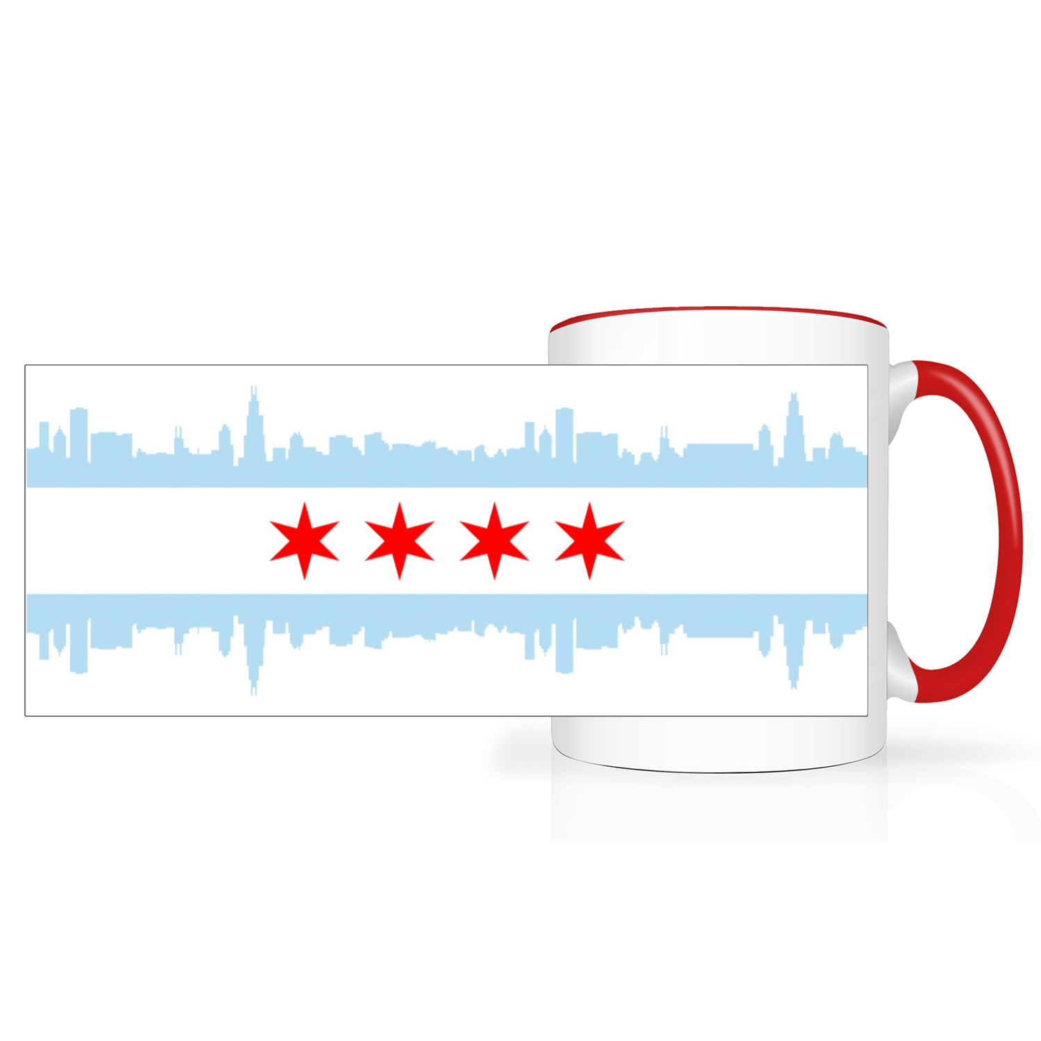 Chicago Skyline Flag 2 Tone 15oz Mug