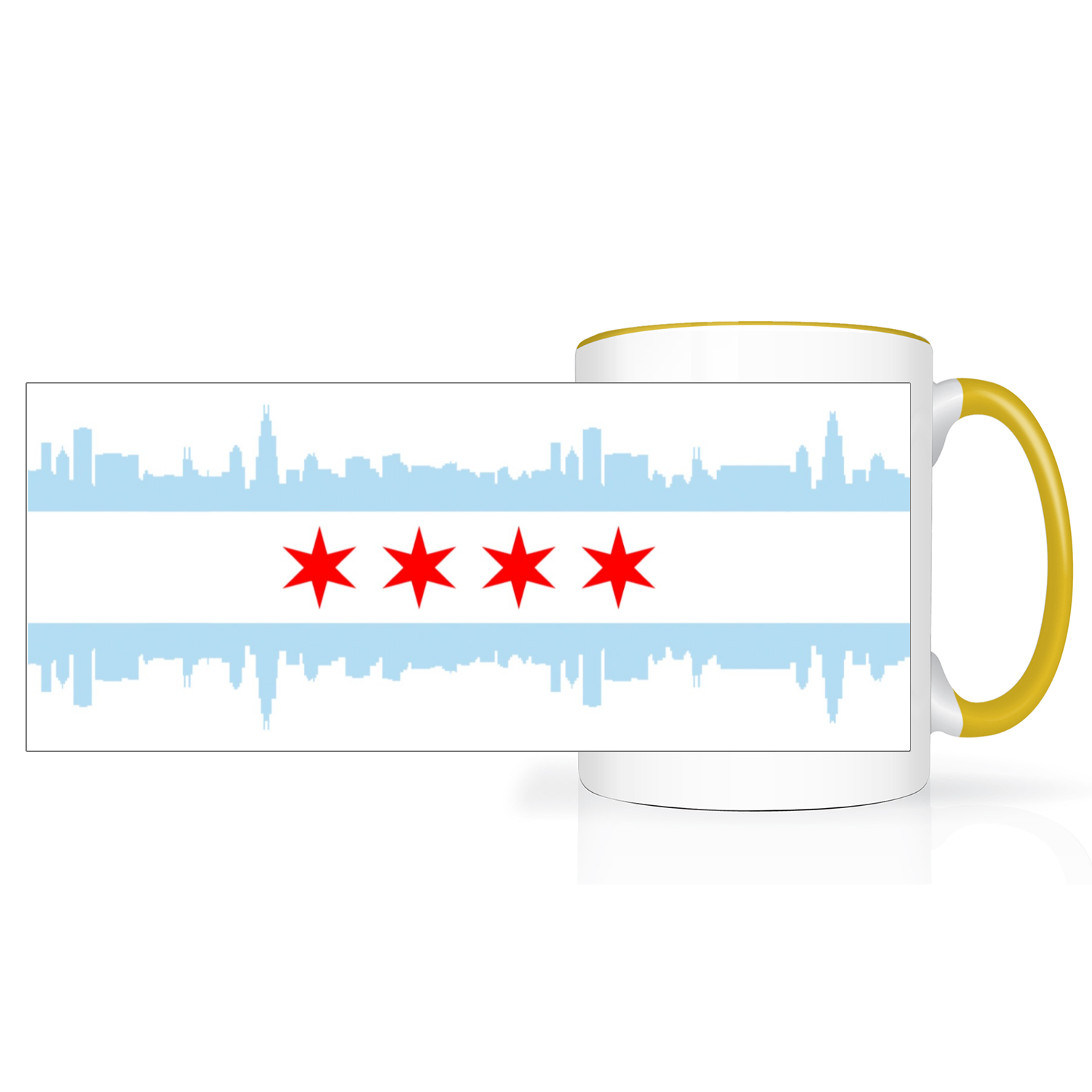 Chicago Skyline Flag 2 Tone 15oz Mug