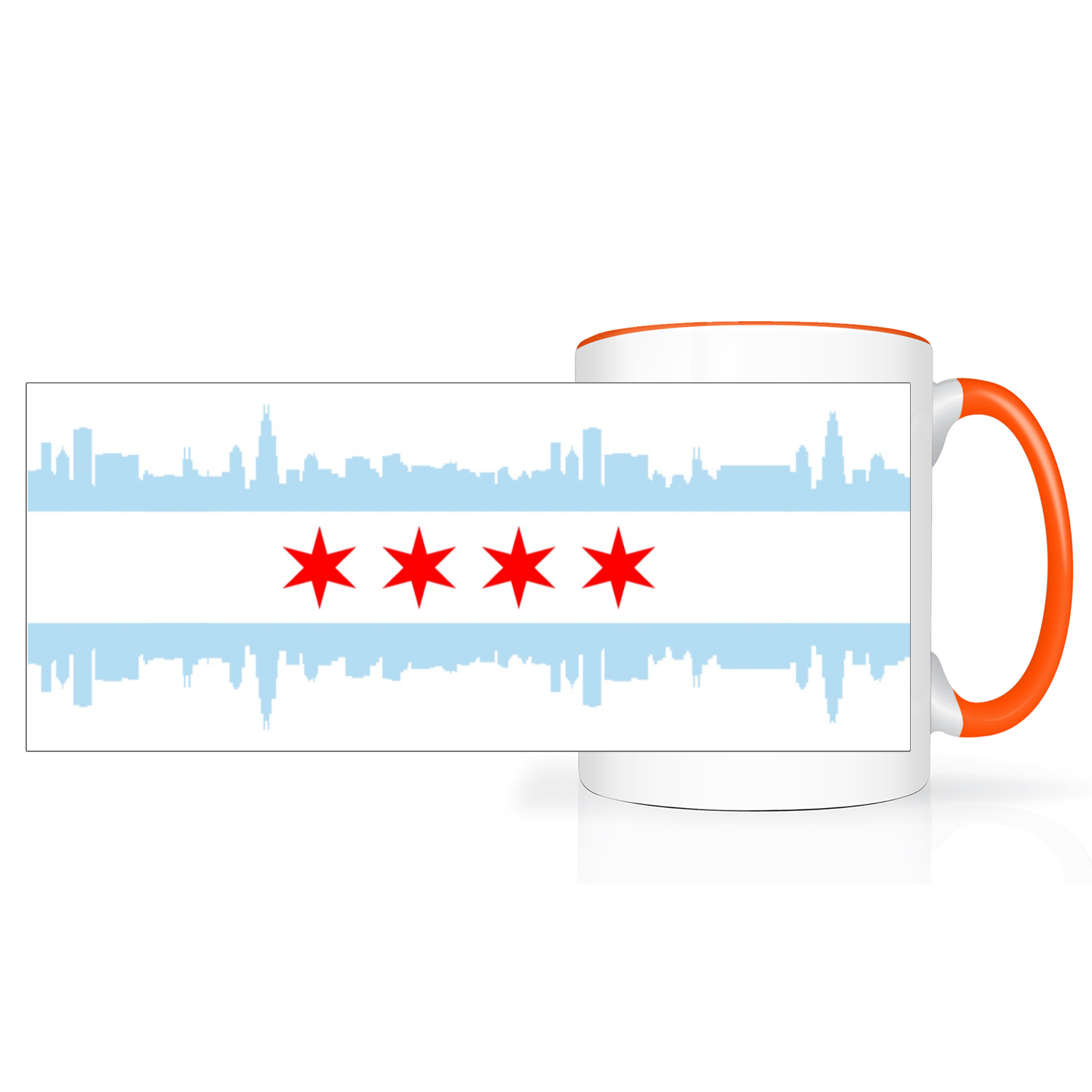 Chicago Skyline Flag 2 Tone 15oz Mug