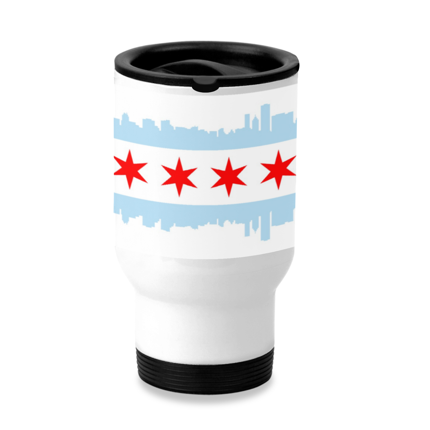 Chicago Skyline Flag Travel Mug