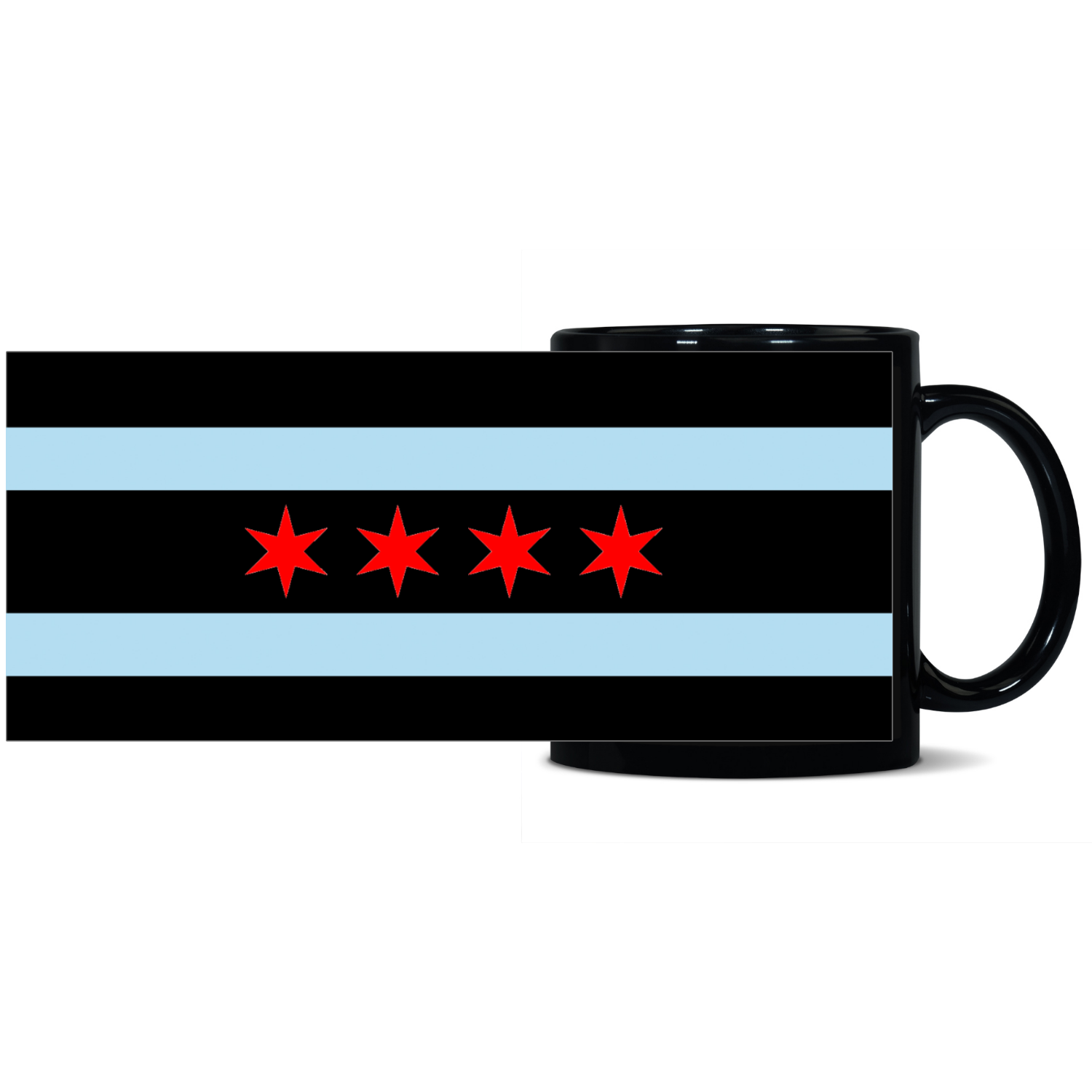 Chicago Flag 11oz Black Mug