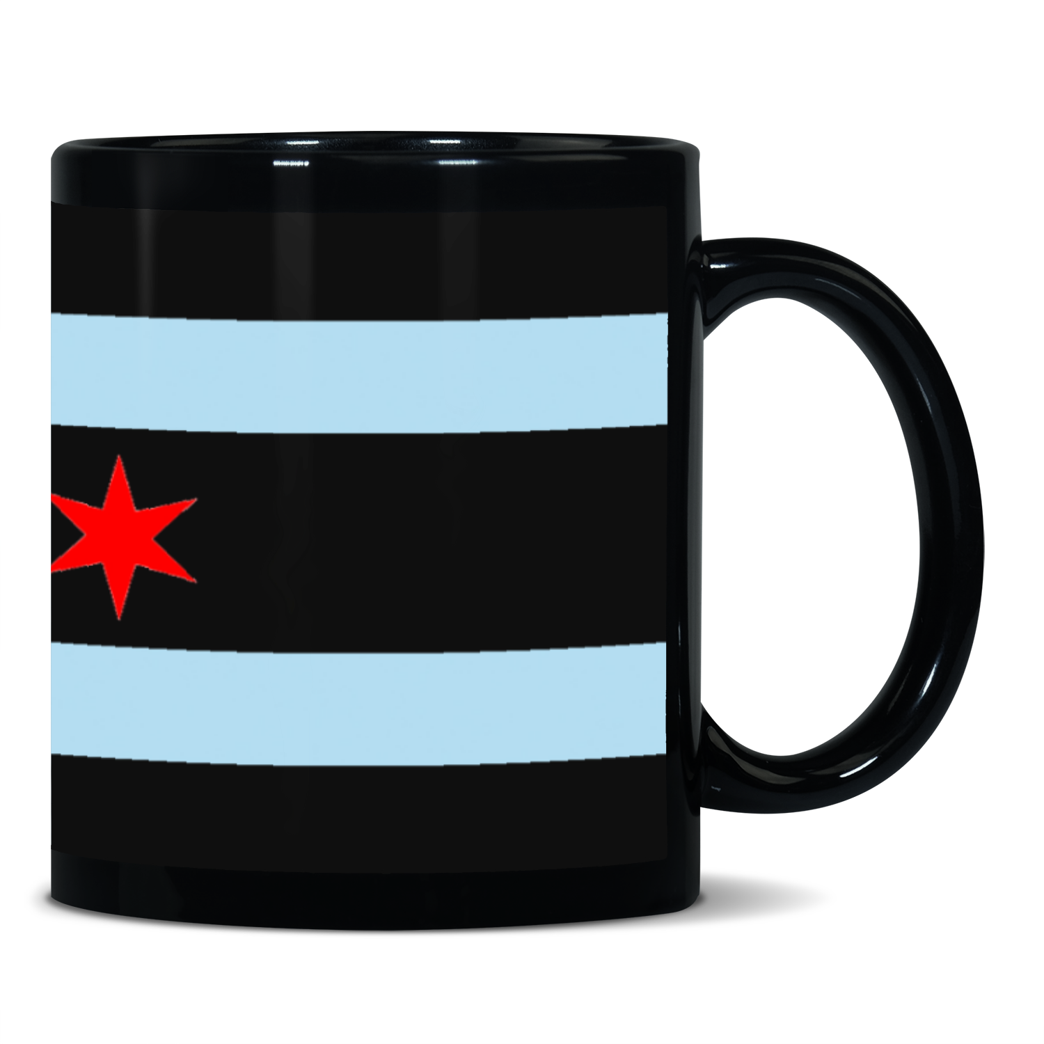 Chicago Flag 11oz Black Mug