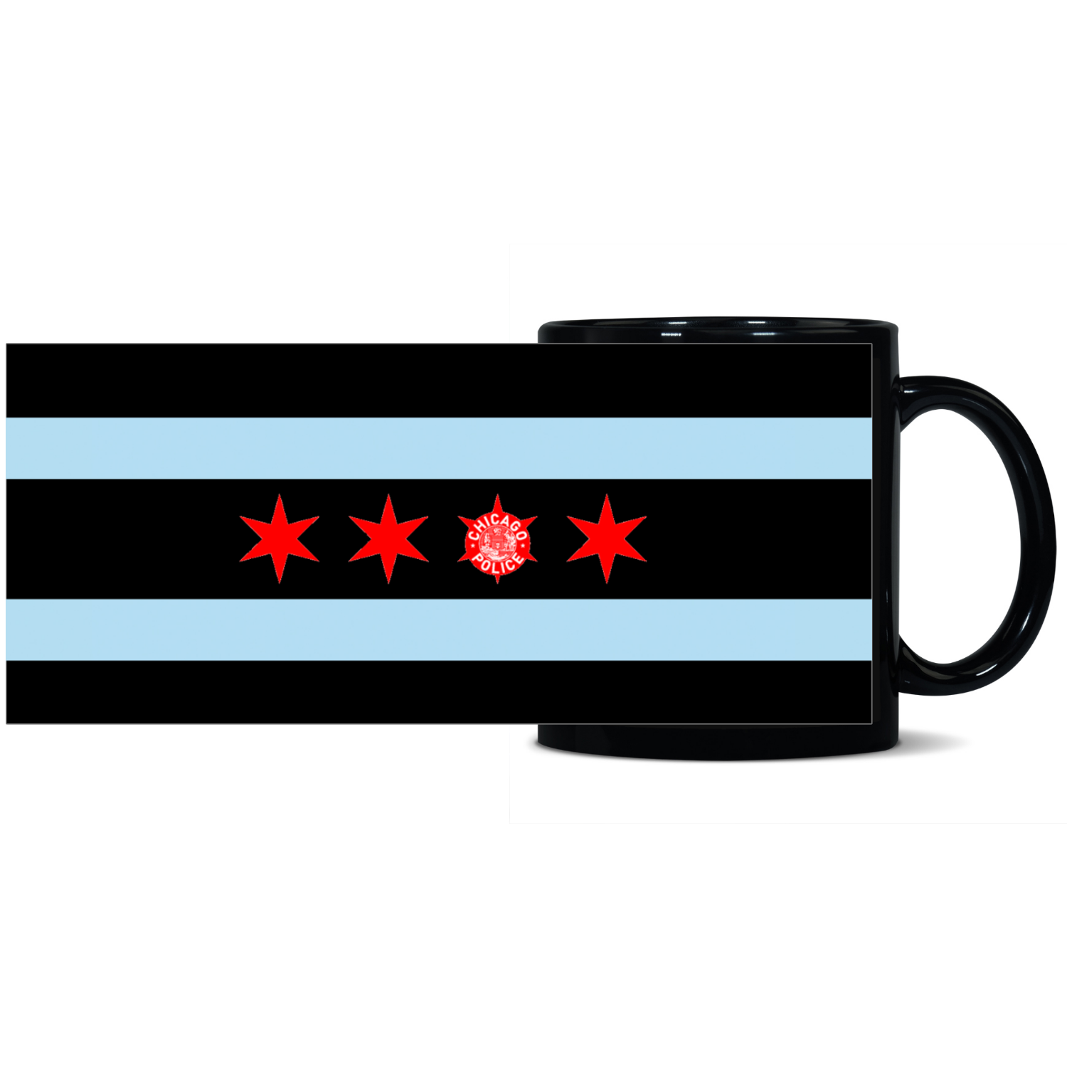 Chicago PD Flag 11oz Black Mug