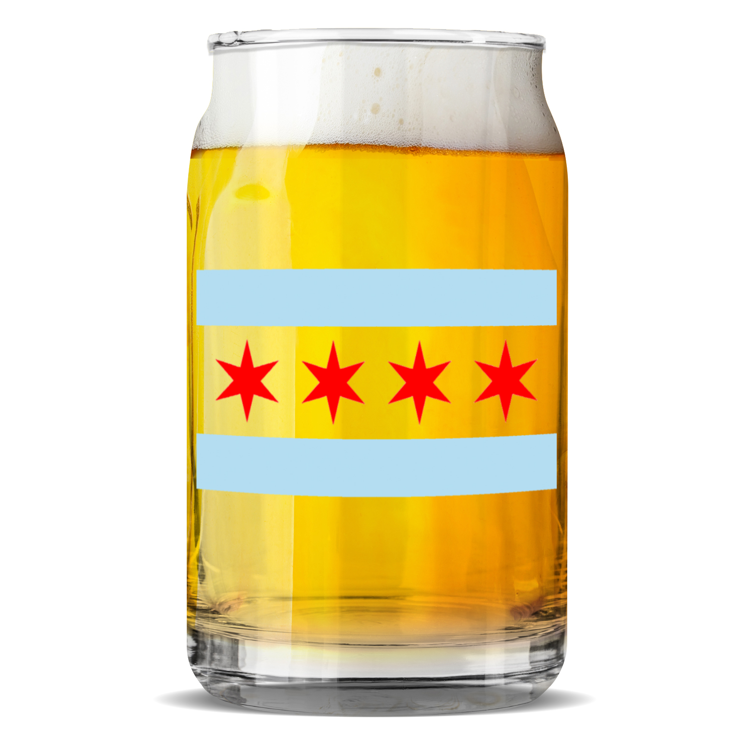 Chicago Flag Sculptured Glass