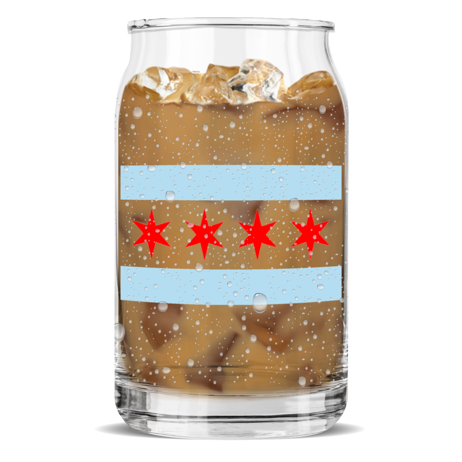 Chicago Flag Sculptured Glass