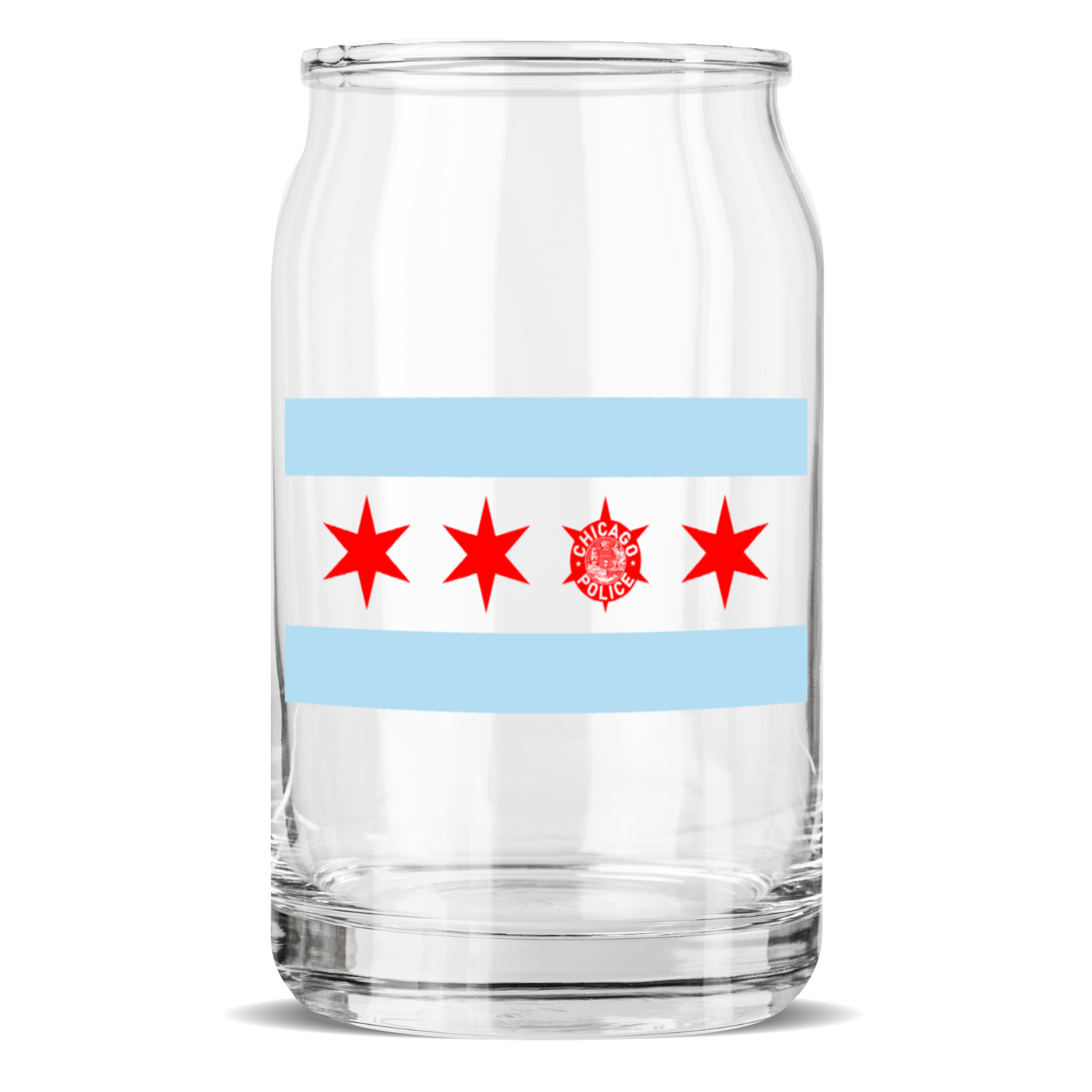 Chicago PD Flag Sculptured Drinking Glass