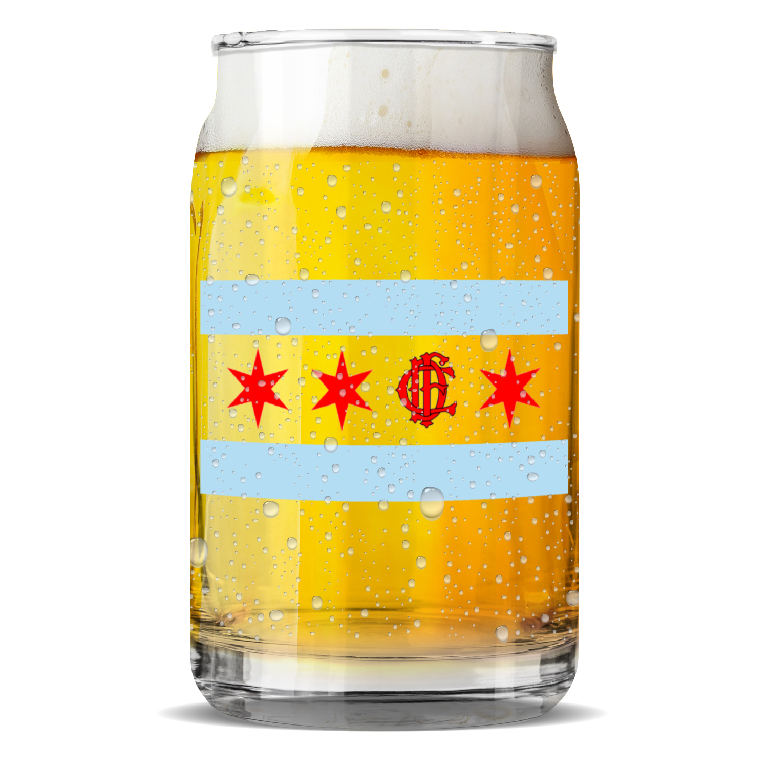 Chicago FD/EMT Flag Sculptured Glass