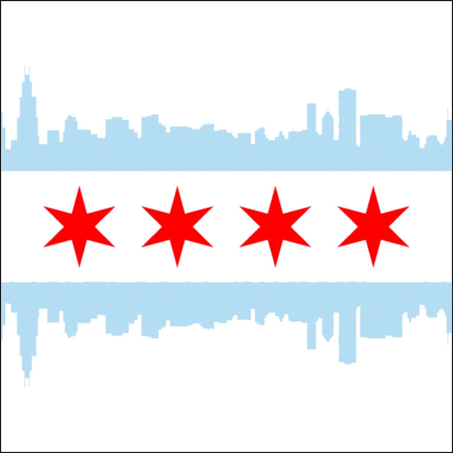 Chicago Skyline Flag Whiskey Glass