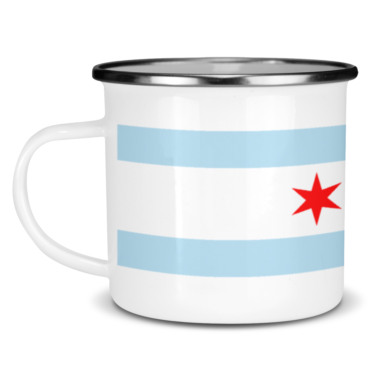 Chicago Flag Enamel Mug