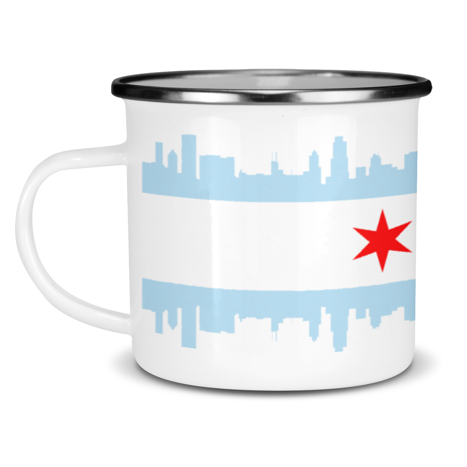 Chicago Skyline Flag Enamel Mug