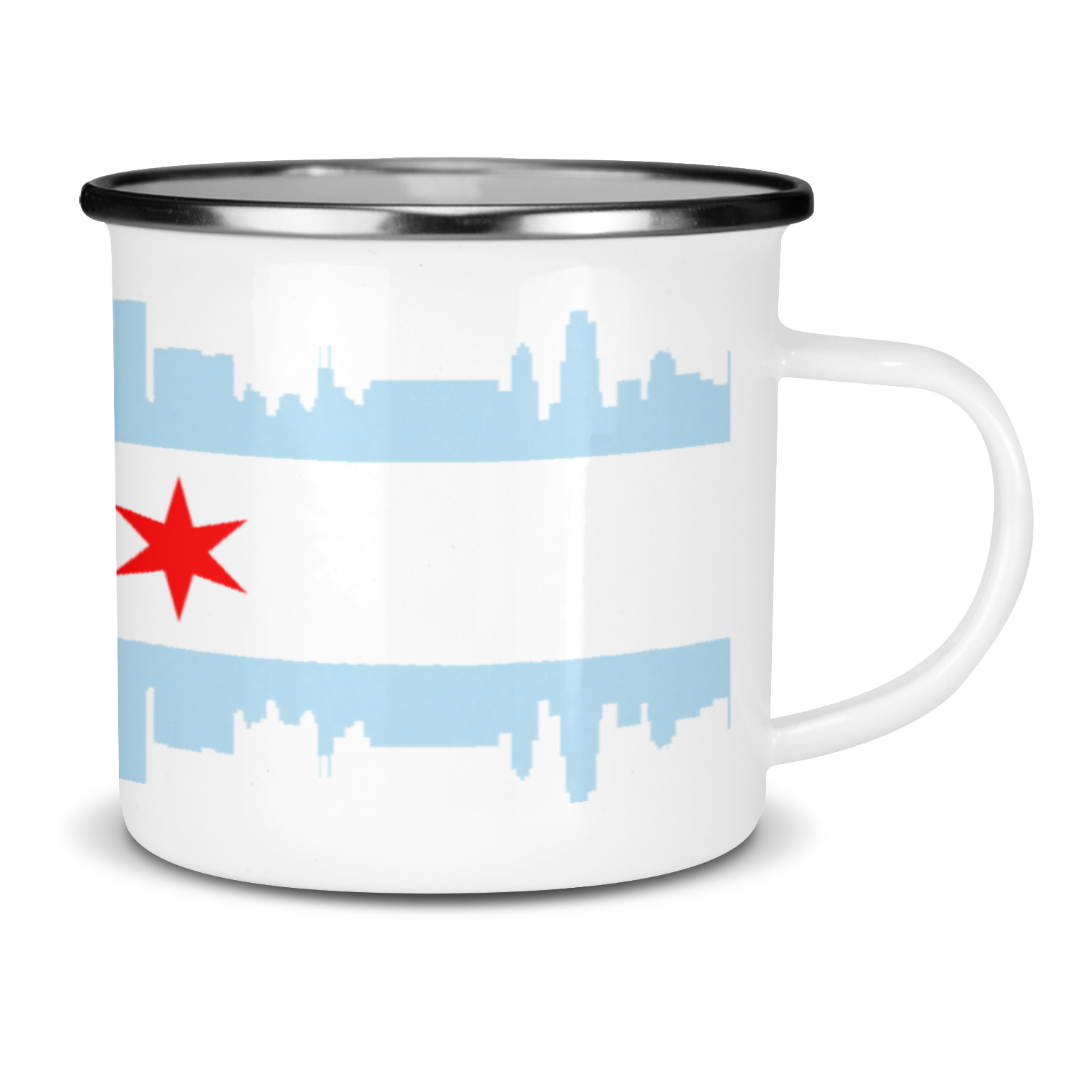 Chicago Skyline Flag Enamel Mug