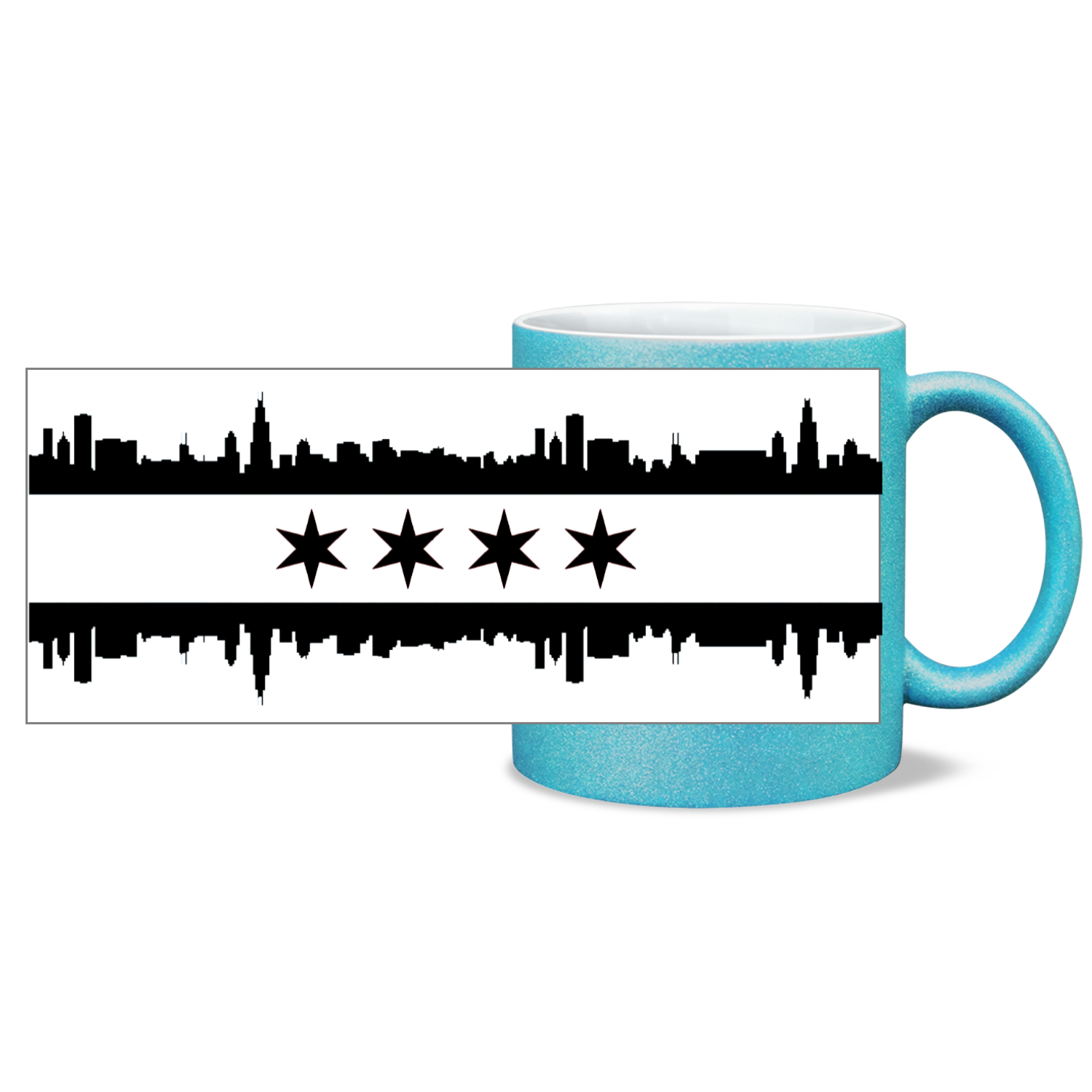 Chicago Skyline Flag 11oz Sparkling Mug