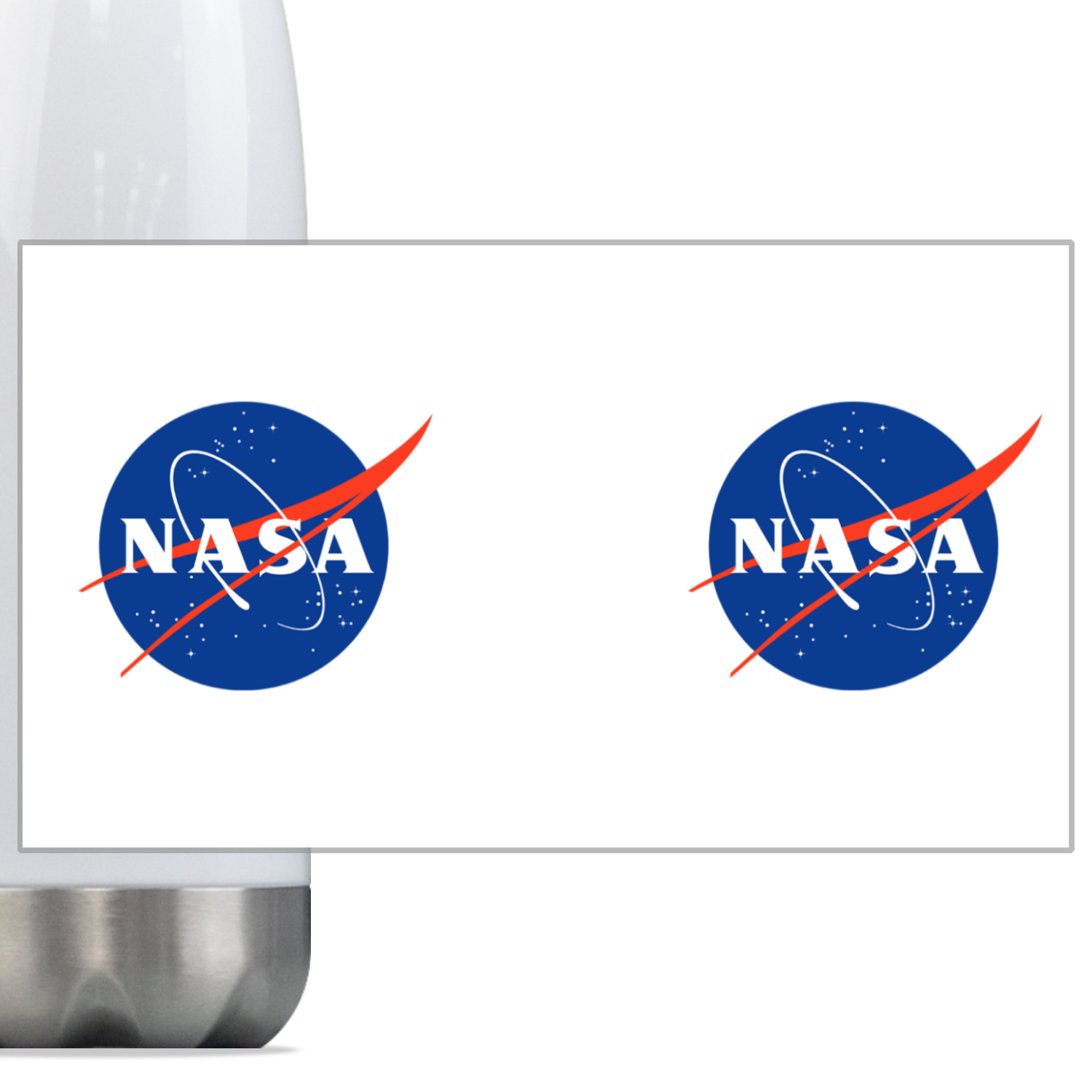 NASA Circle Logo Steel Slim Water Bottle