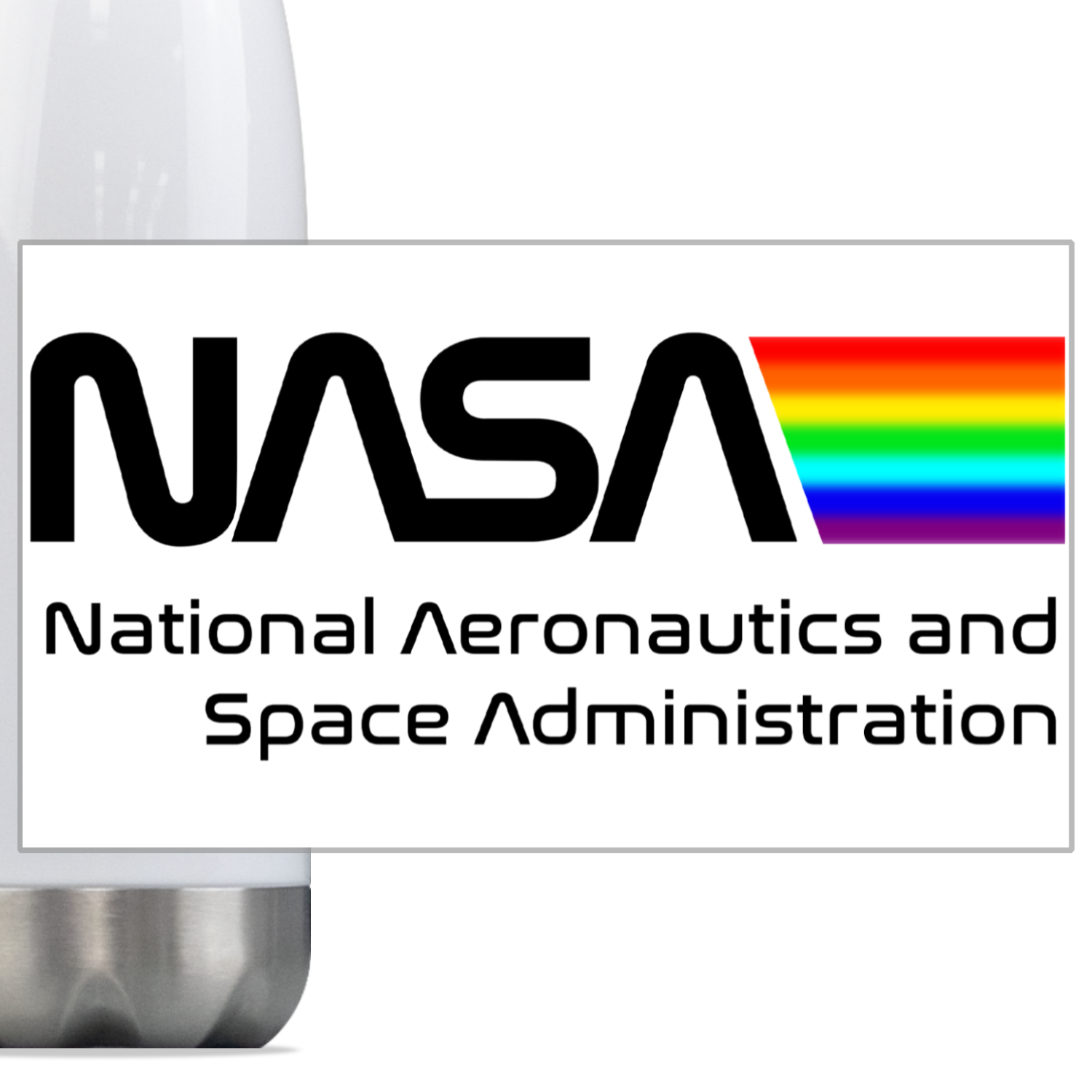 NASA Space Logo Steel Slim Water Bottle