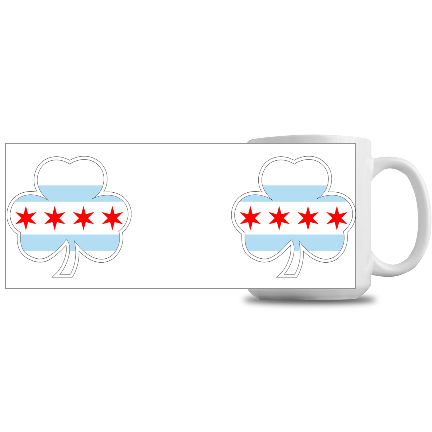 Chicago Flag Shamrock St. Patty's 15oz Mug
