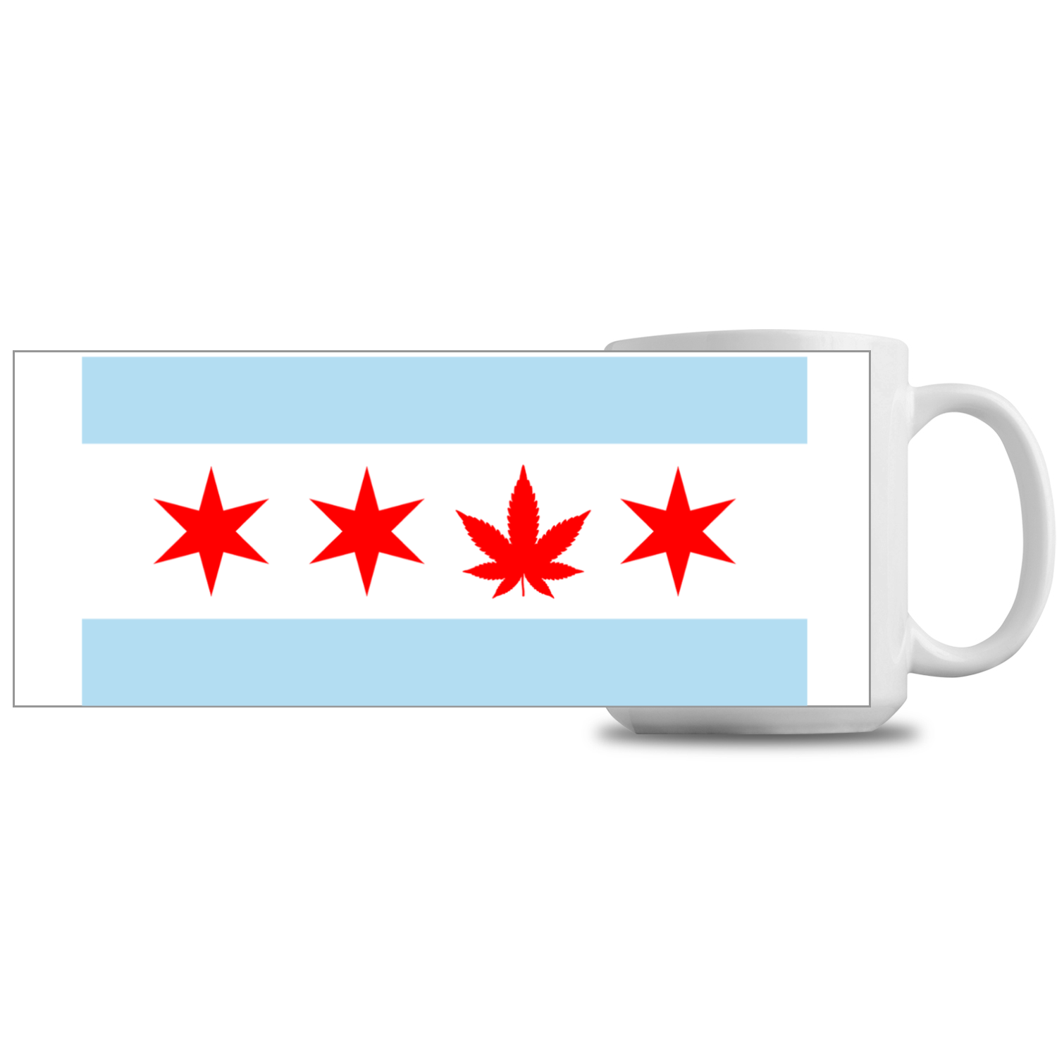 Chicago Flag Single Pot Leaf 15oz Mug