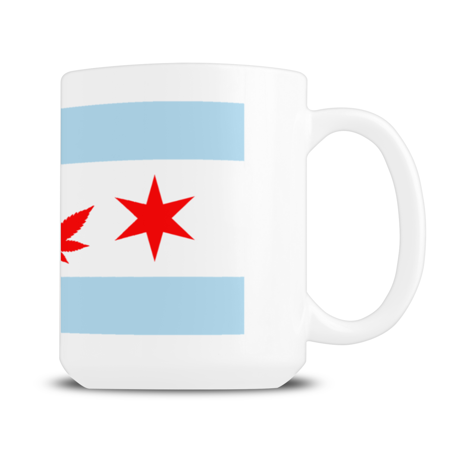Chicago Flag Single Pot Leaf 15oz Mug