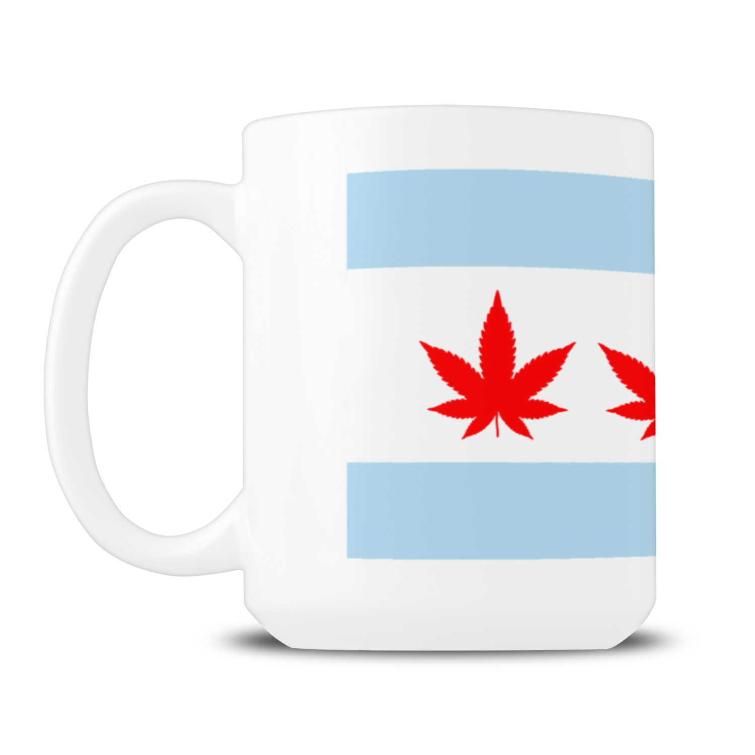 Chicago Flag Four Pot Leaf 15oz Mug