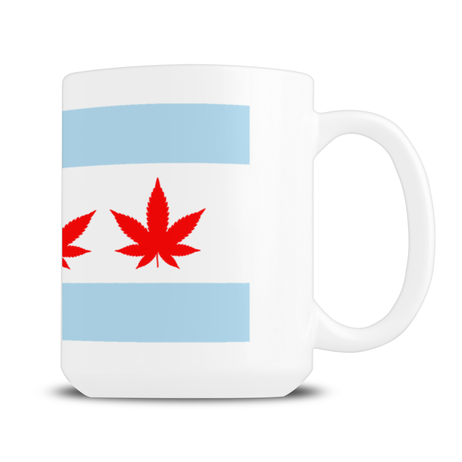 Chicago Flag Four Pot Leaf 15oz Mug