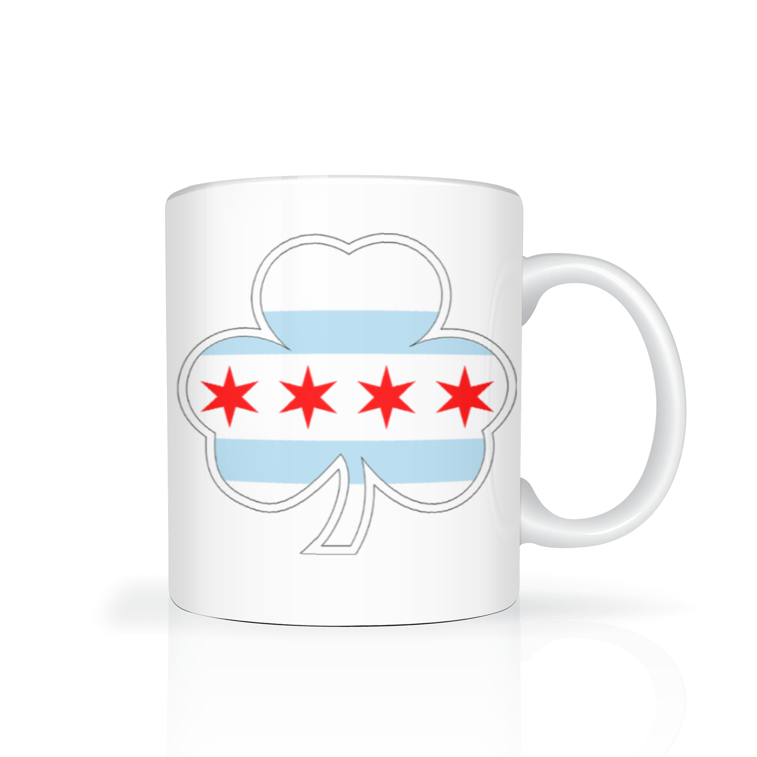 Chicago Flag Shamrock St. Patty's 11oz 2 Tone Mug