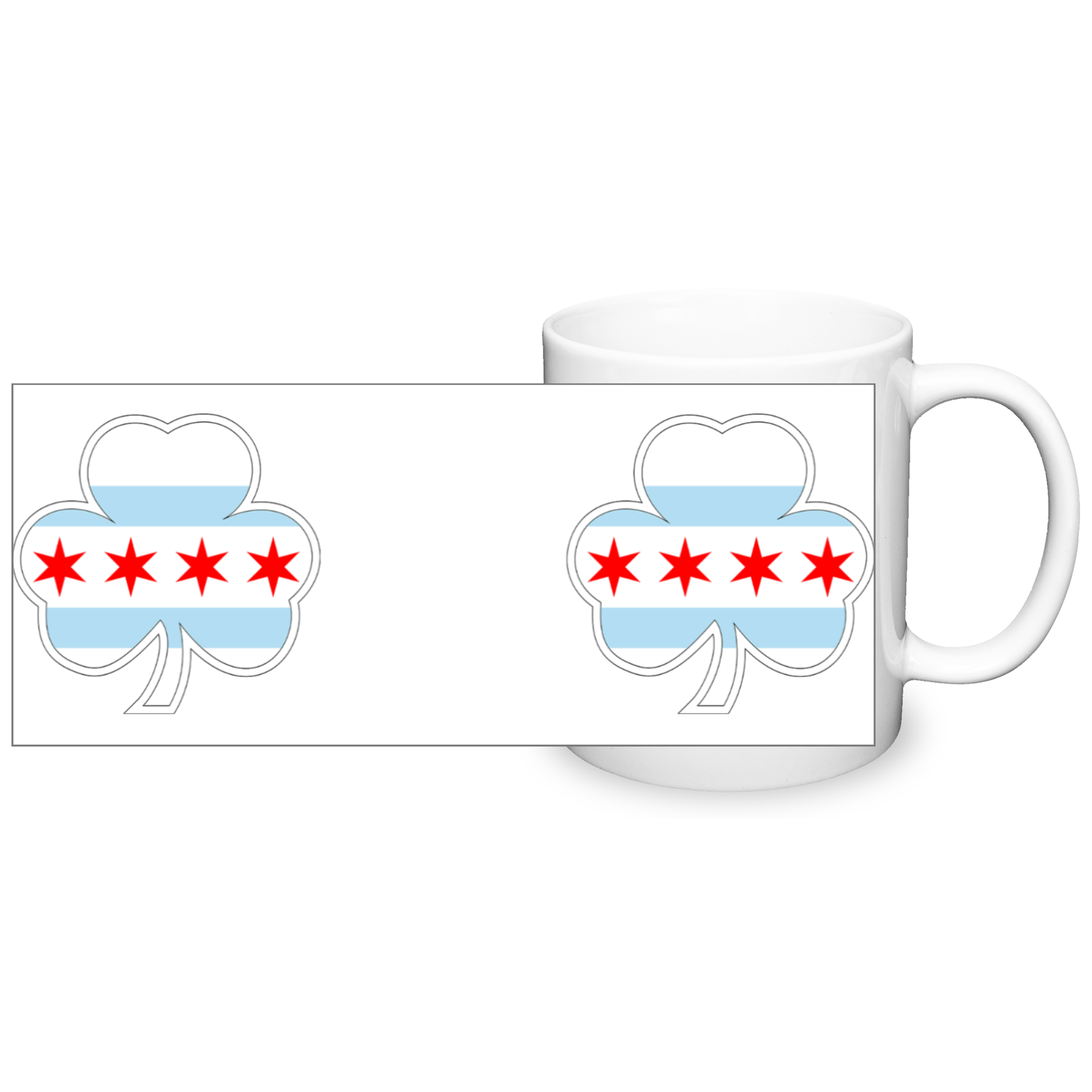 Chicago Flag Shamrock St. Patty's 11oz 2 Tone Mug