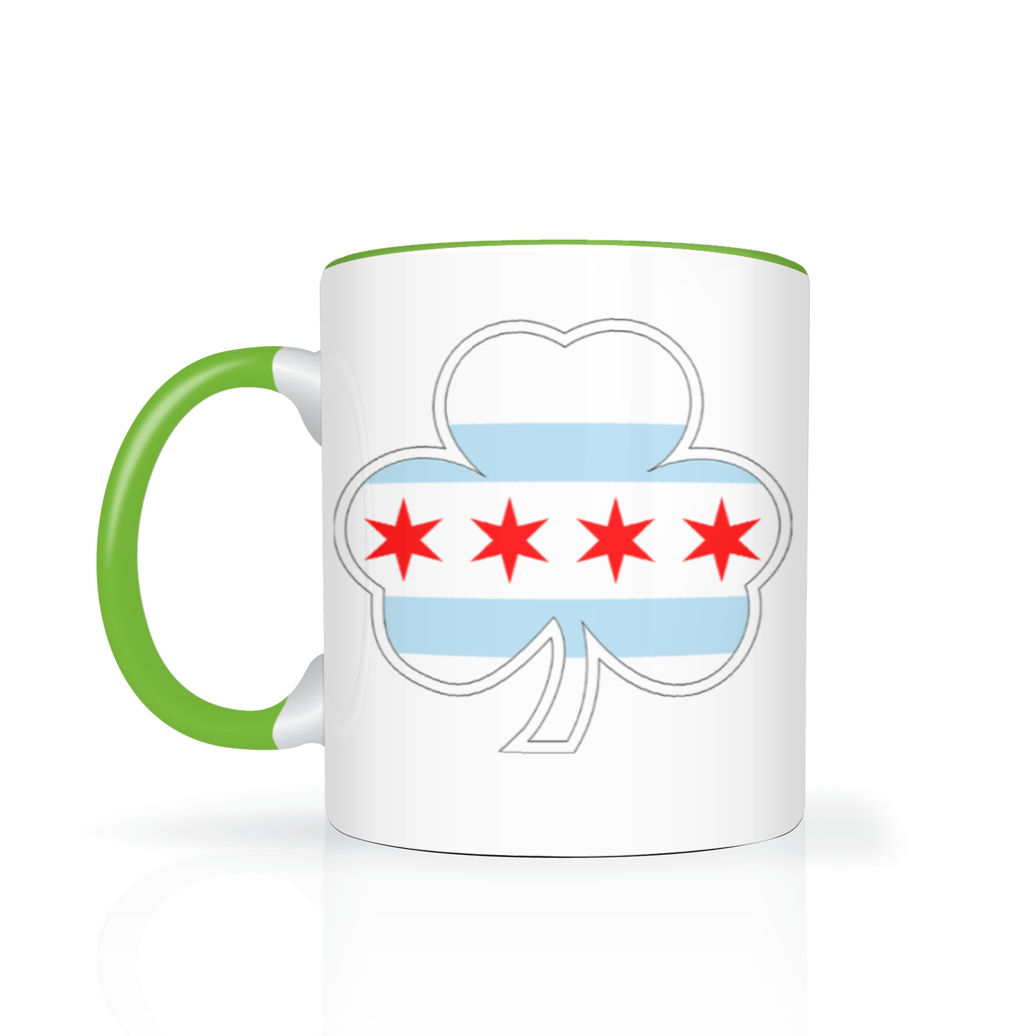 Chicago Flag Shamrock St. Patty's 11oz 2 Tone Mug