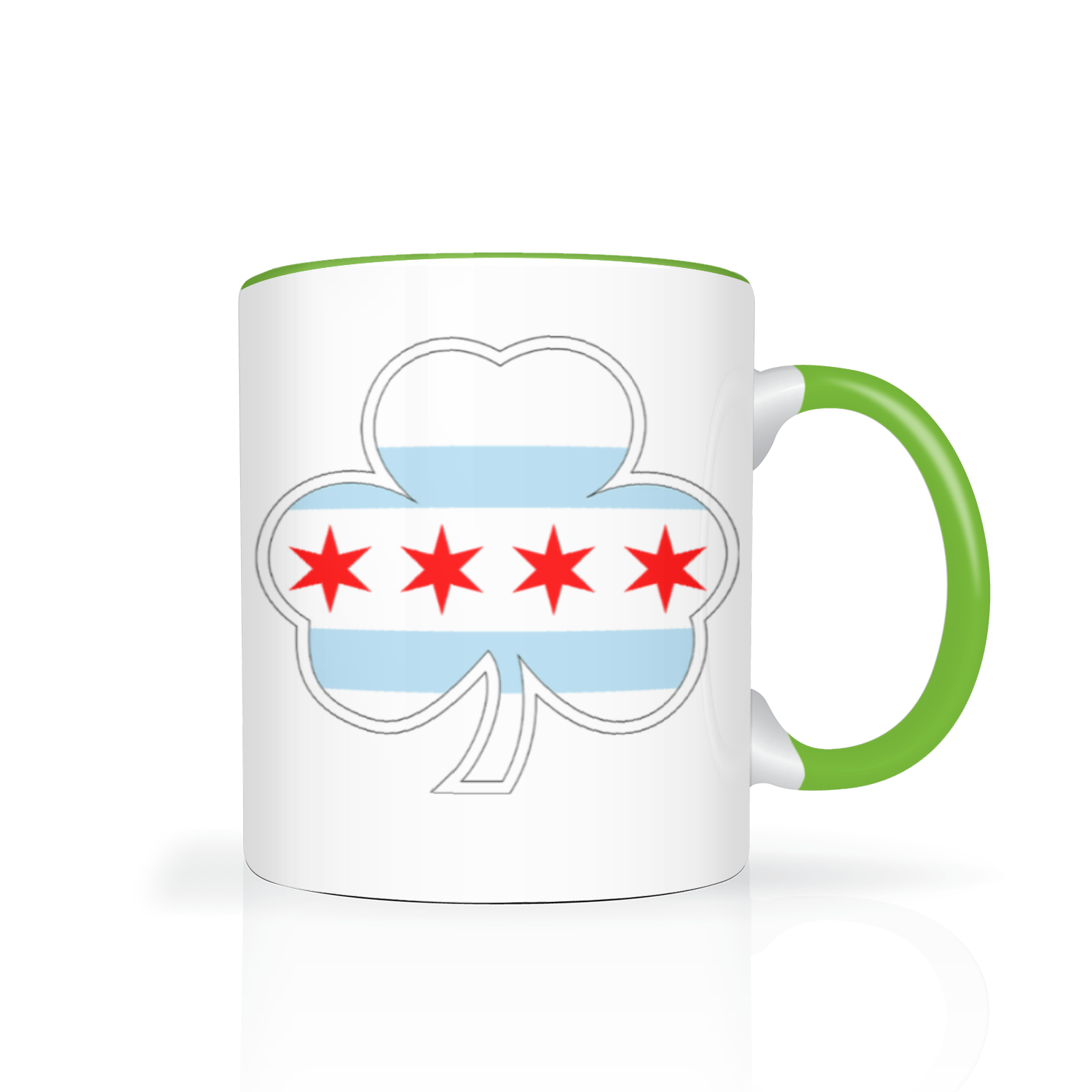 Chicago Flag Shamrock St. Patty's 11oz 2 Tone Mug