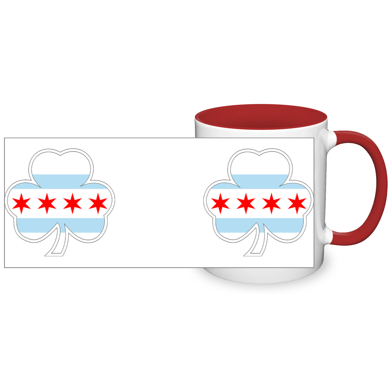 Chicago Flag Shamrock St. Patty's 11oz 2 Tone Mug