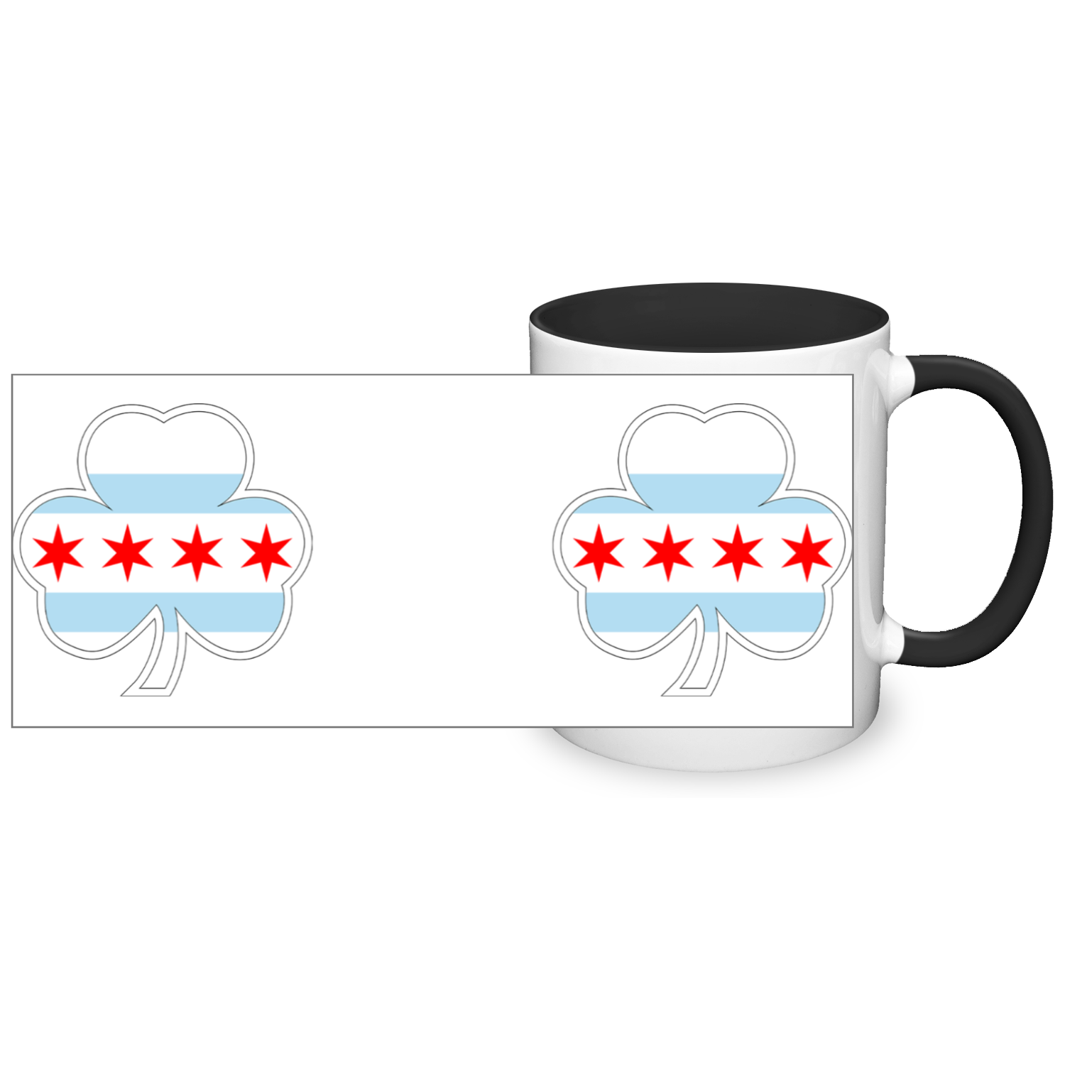 Chicago Flag Shamrock St. Patty's 11oz 2 Tone Mug