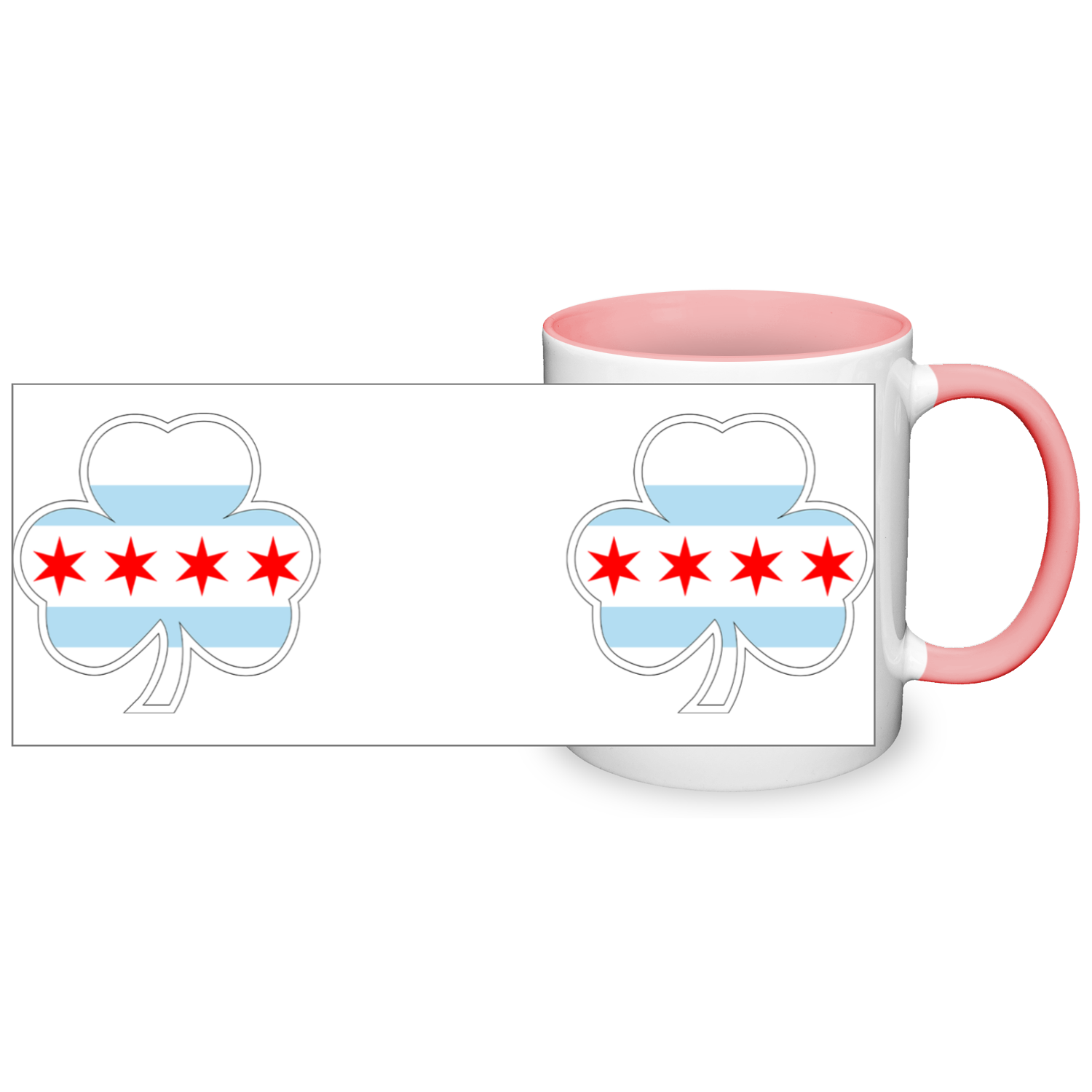 Chicago Flag Shamrock St. Patty's 11oz 2 Tone Mug