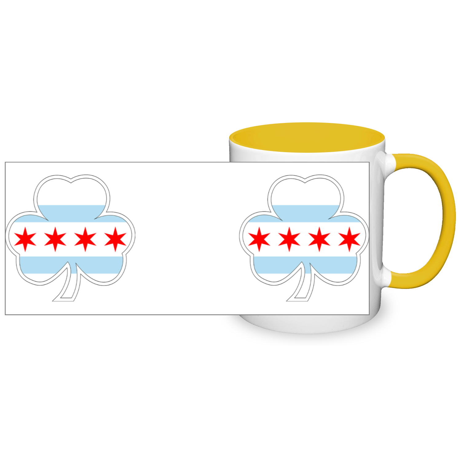 Chicago Flag Shamrock St. Patty's 11oz 2 Tone Mug