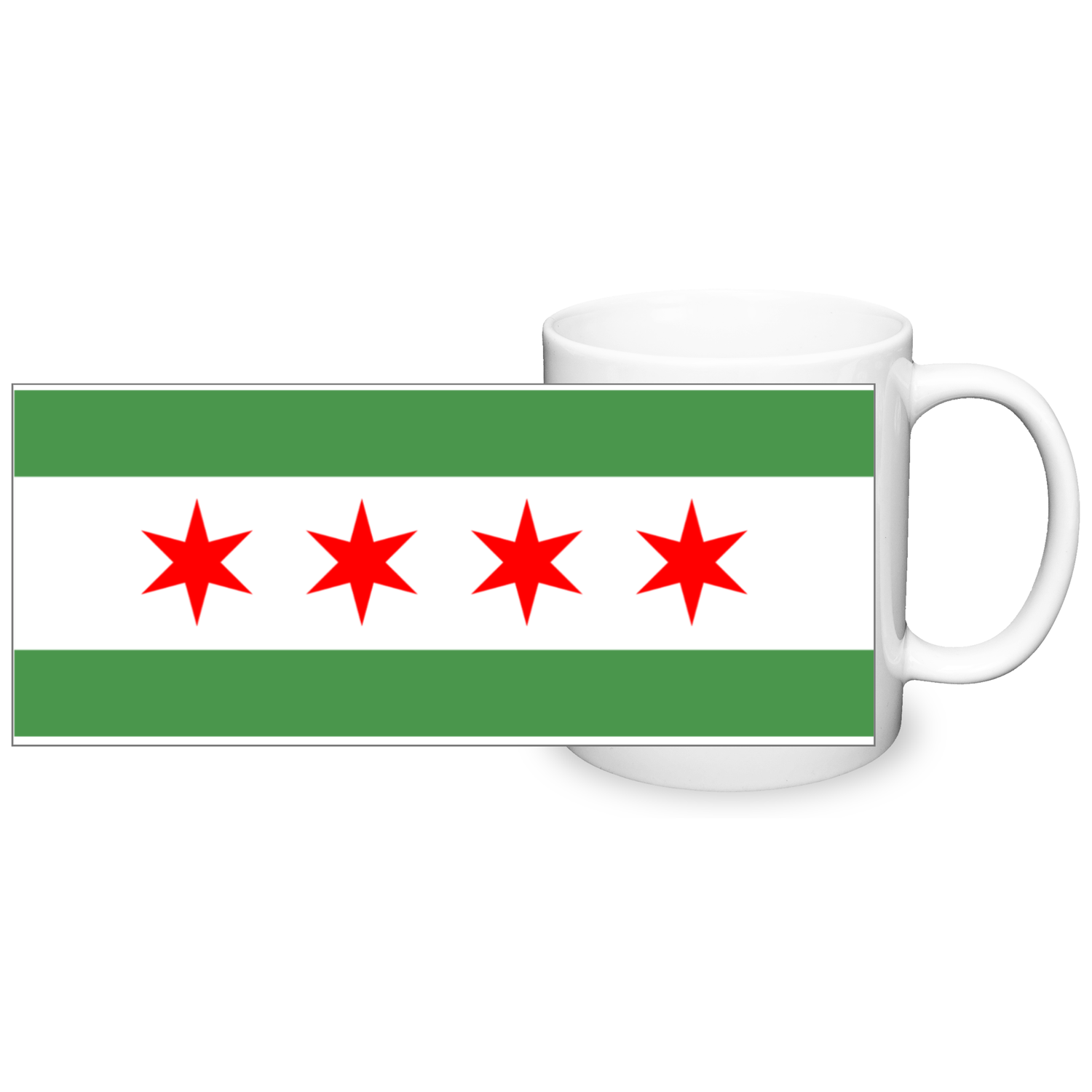 Chicago Flag Green River 11oz 2 Tone Mug