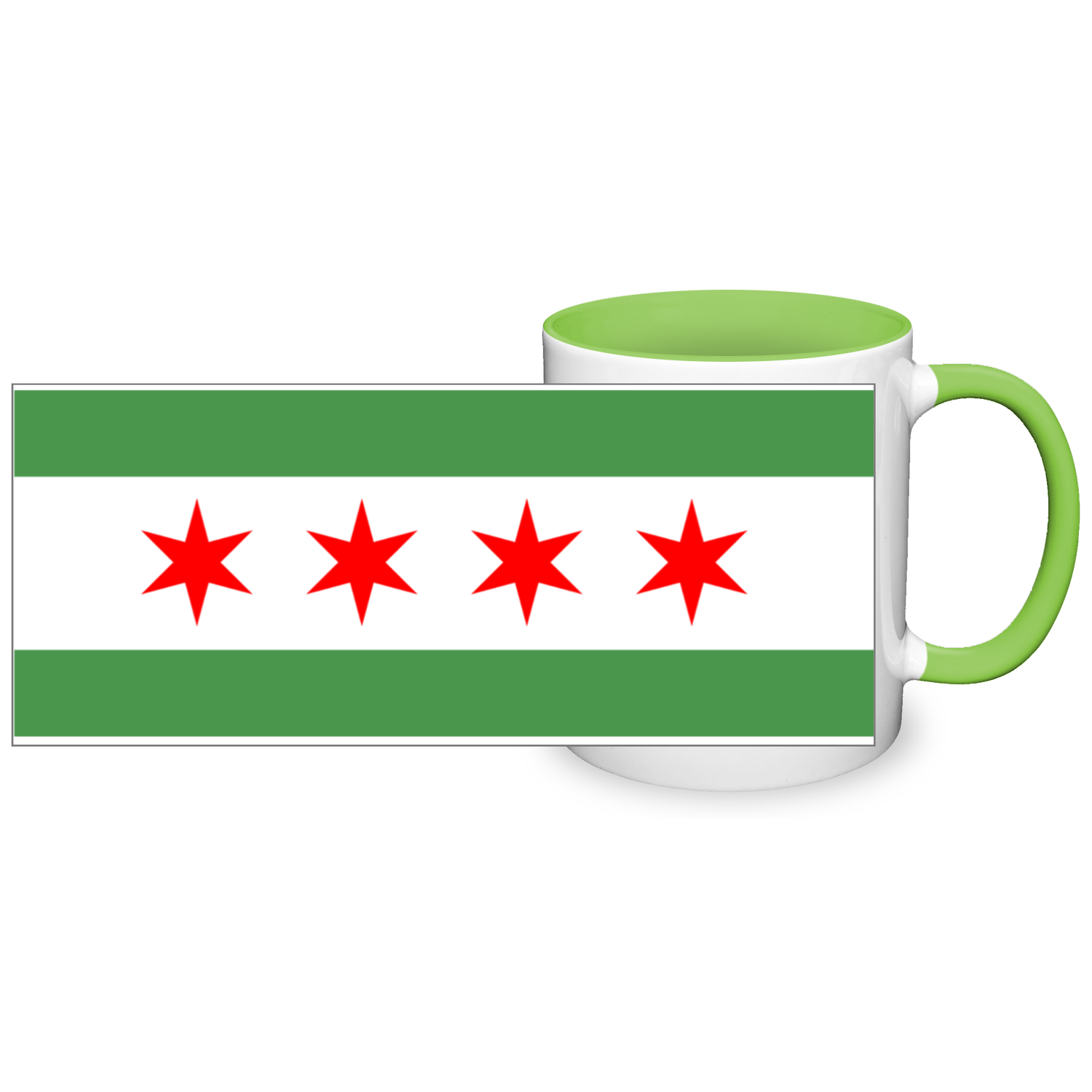 Chicago Flag Green River 11oz 2 Tone Mug