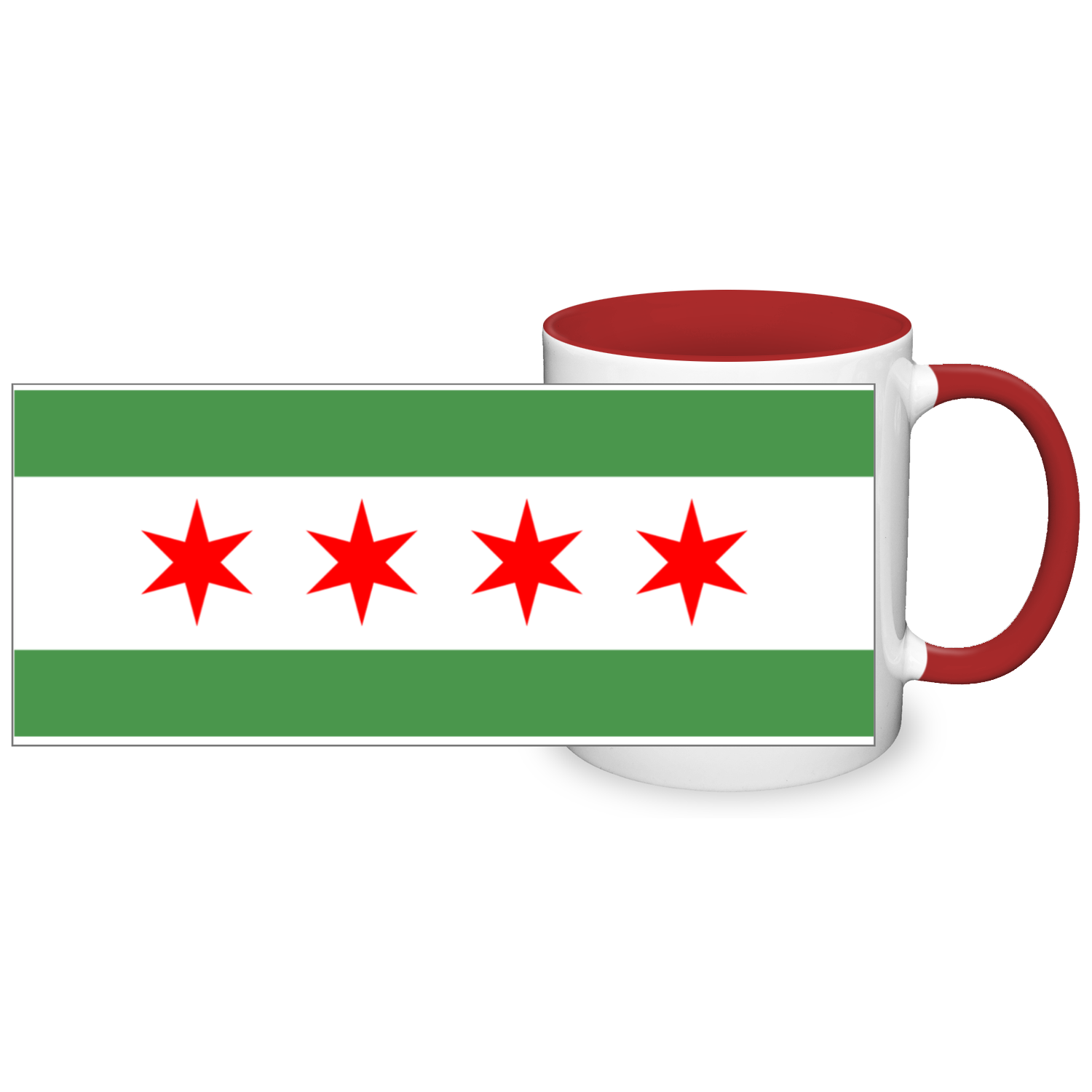 Chicago Flag Green River 11oz 2 Tone Mug