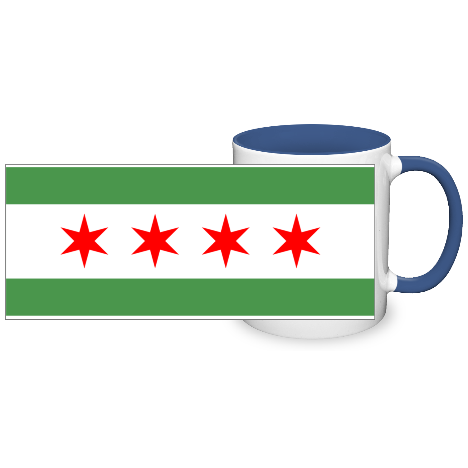 Chicago Flag Green River 11oz 2 Tone Mug