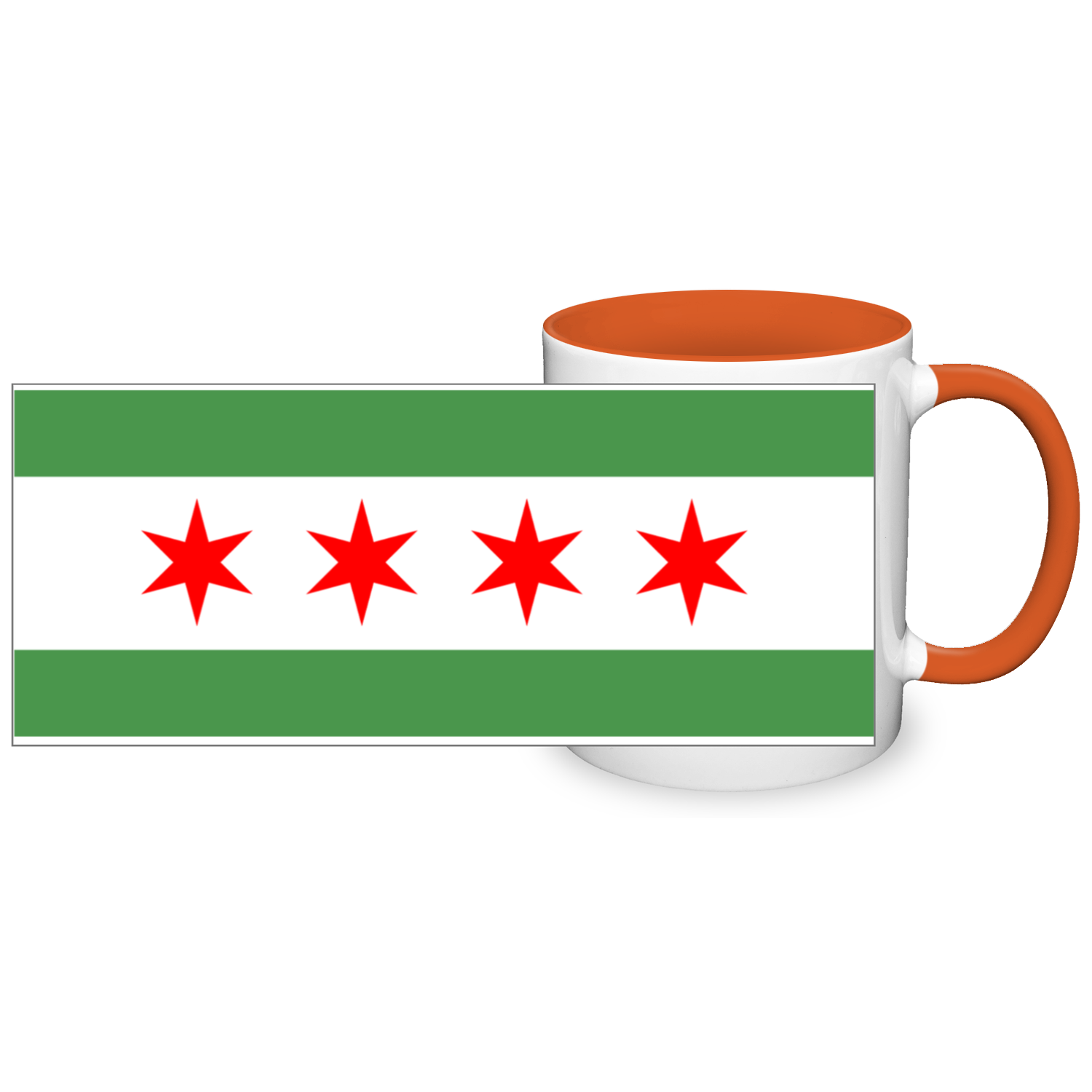 Chicago Flag Green River 11oz 2 Tone Mug
