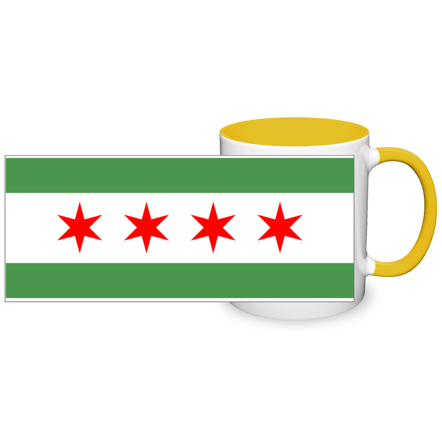 Chicago Flag Green River 11oz 2 Tone Mug