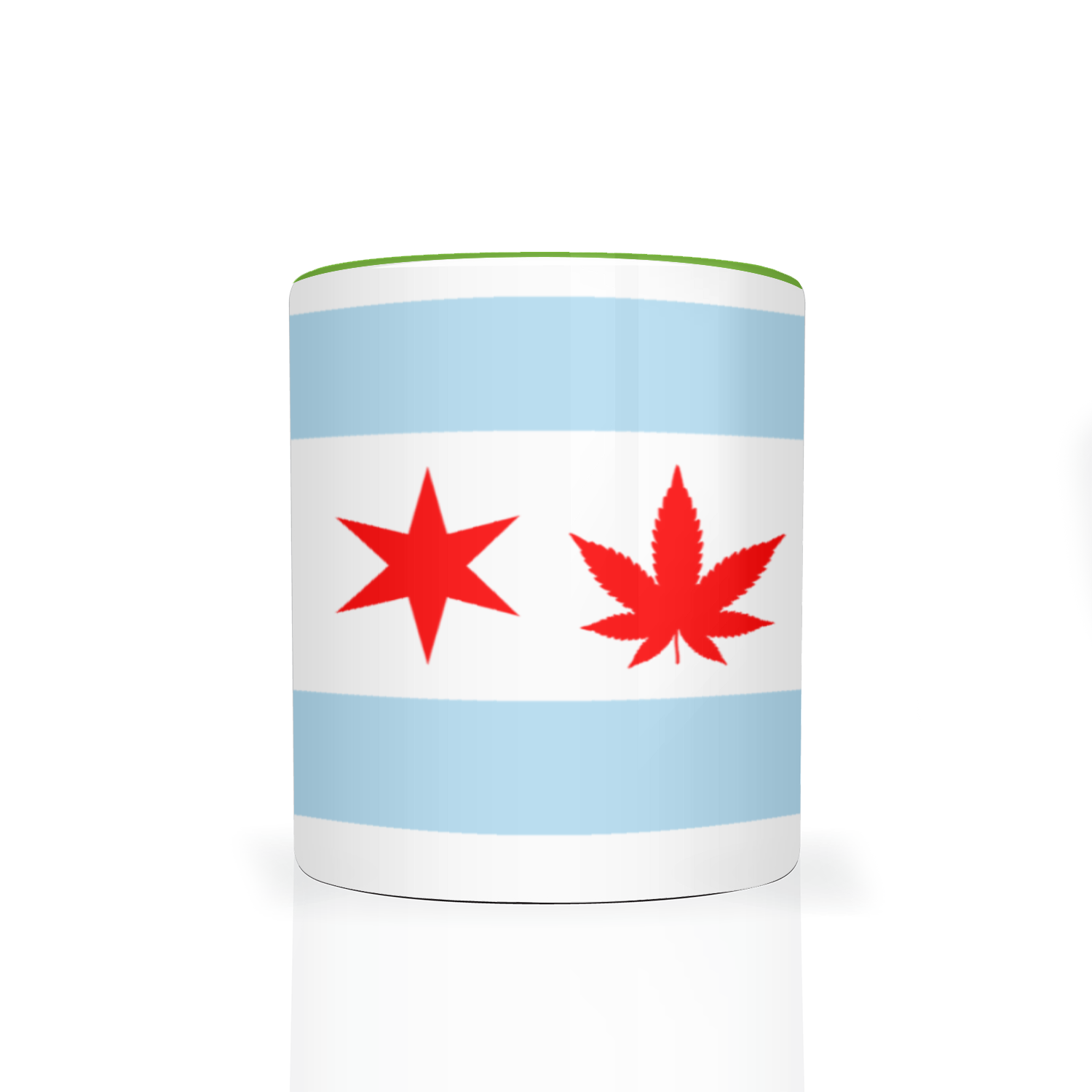 Chicago Flag Single Pot Leaf 11oz 2 Tone Mug